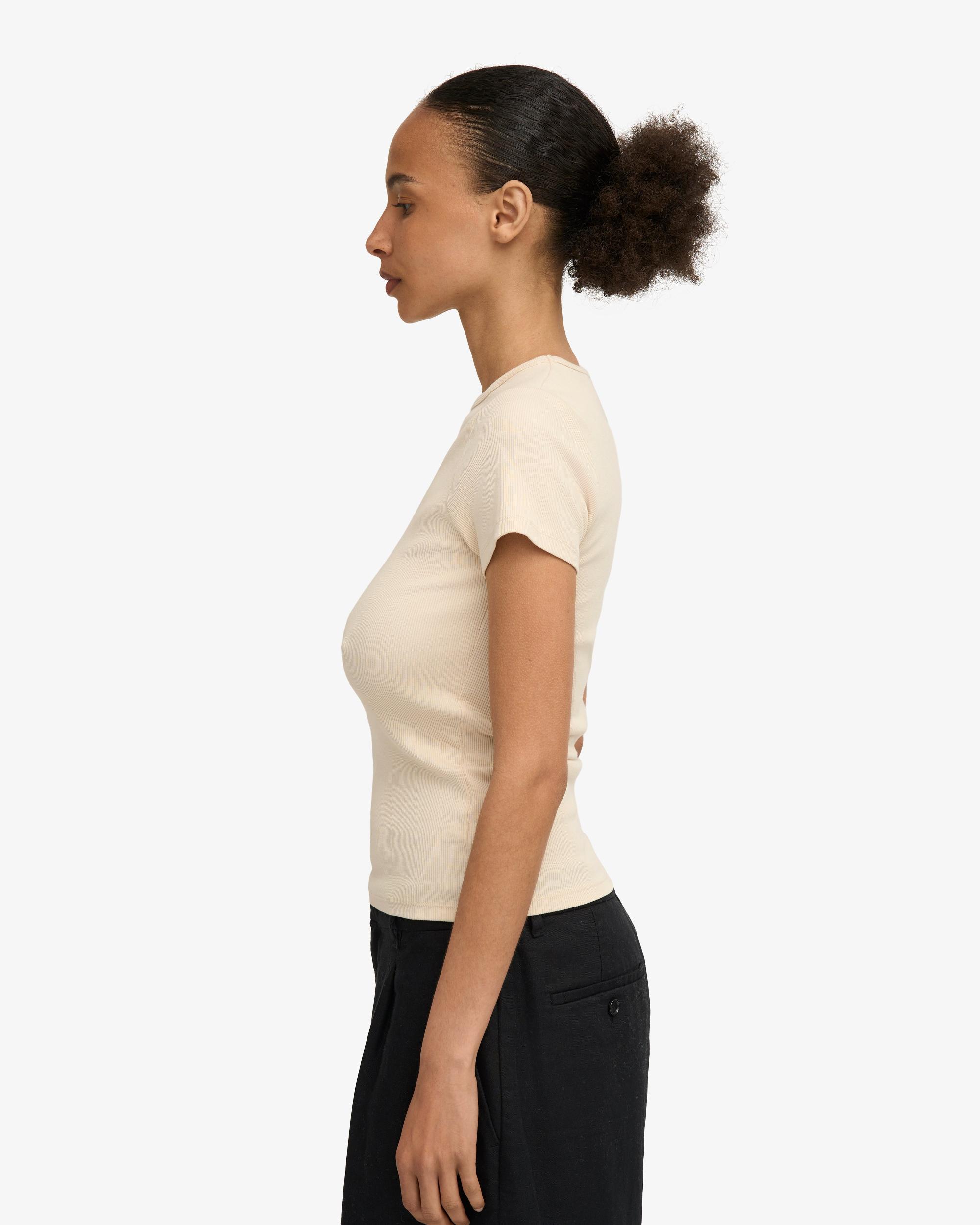 Organic Rib T-Shirt - Ivory White Product Image