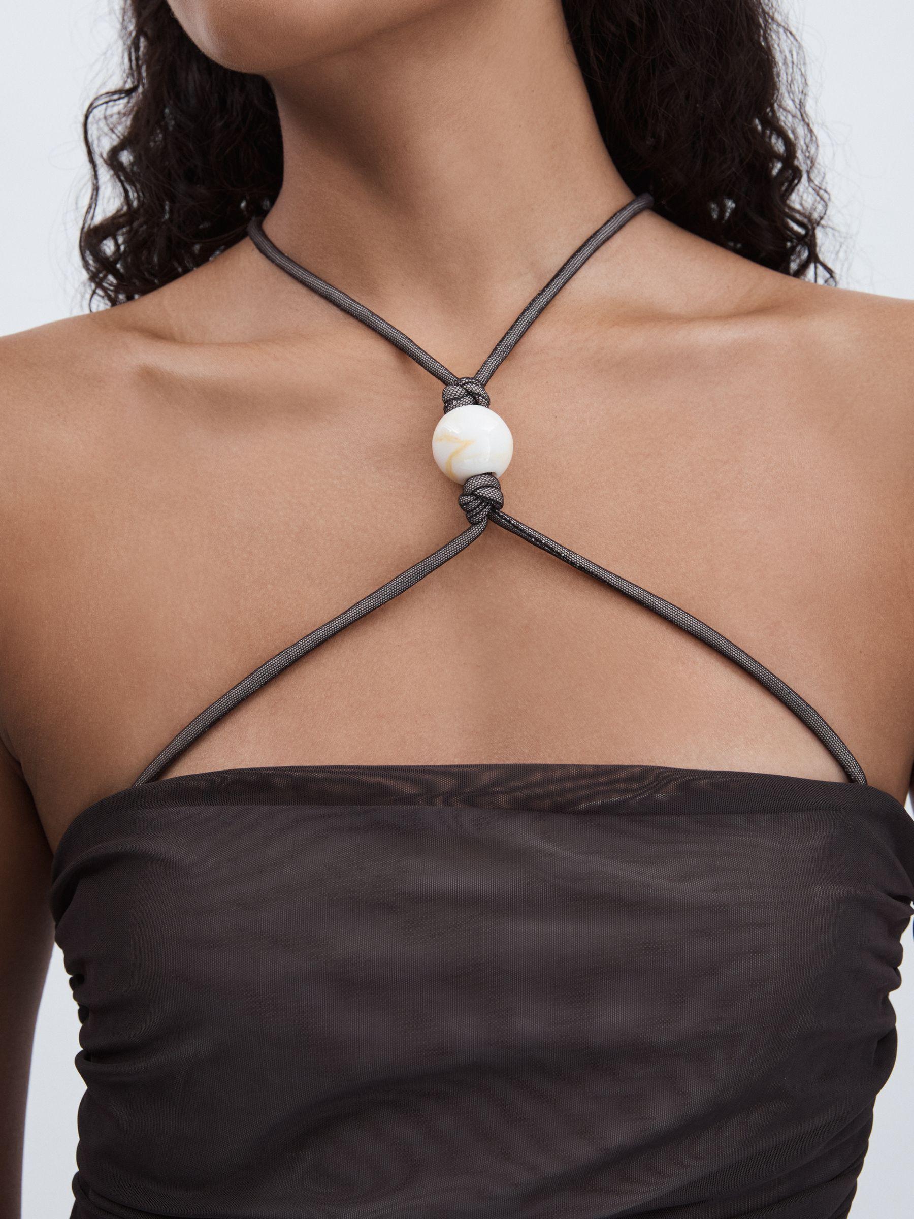 Significant Other Ruched Mesh Maxi Dress in Chocolate Product Image