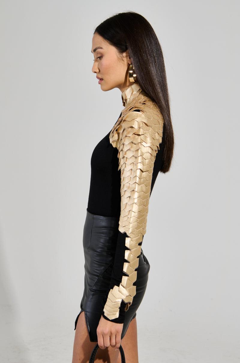 NASTASIA 2 SCALE TOP IN GOLD Product Image