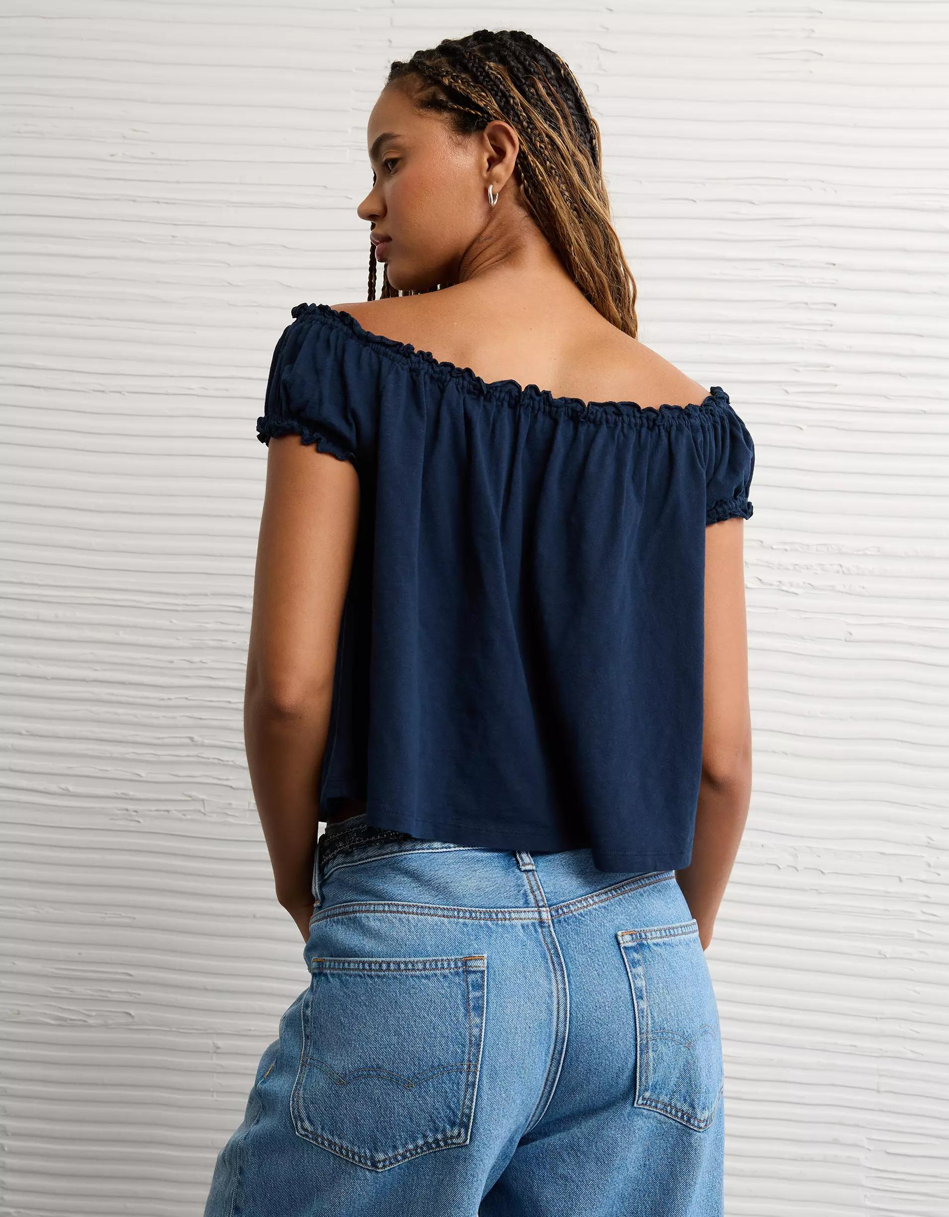 AE Sunchaser Knit Off The Shoulder Swing Top Product Image