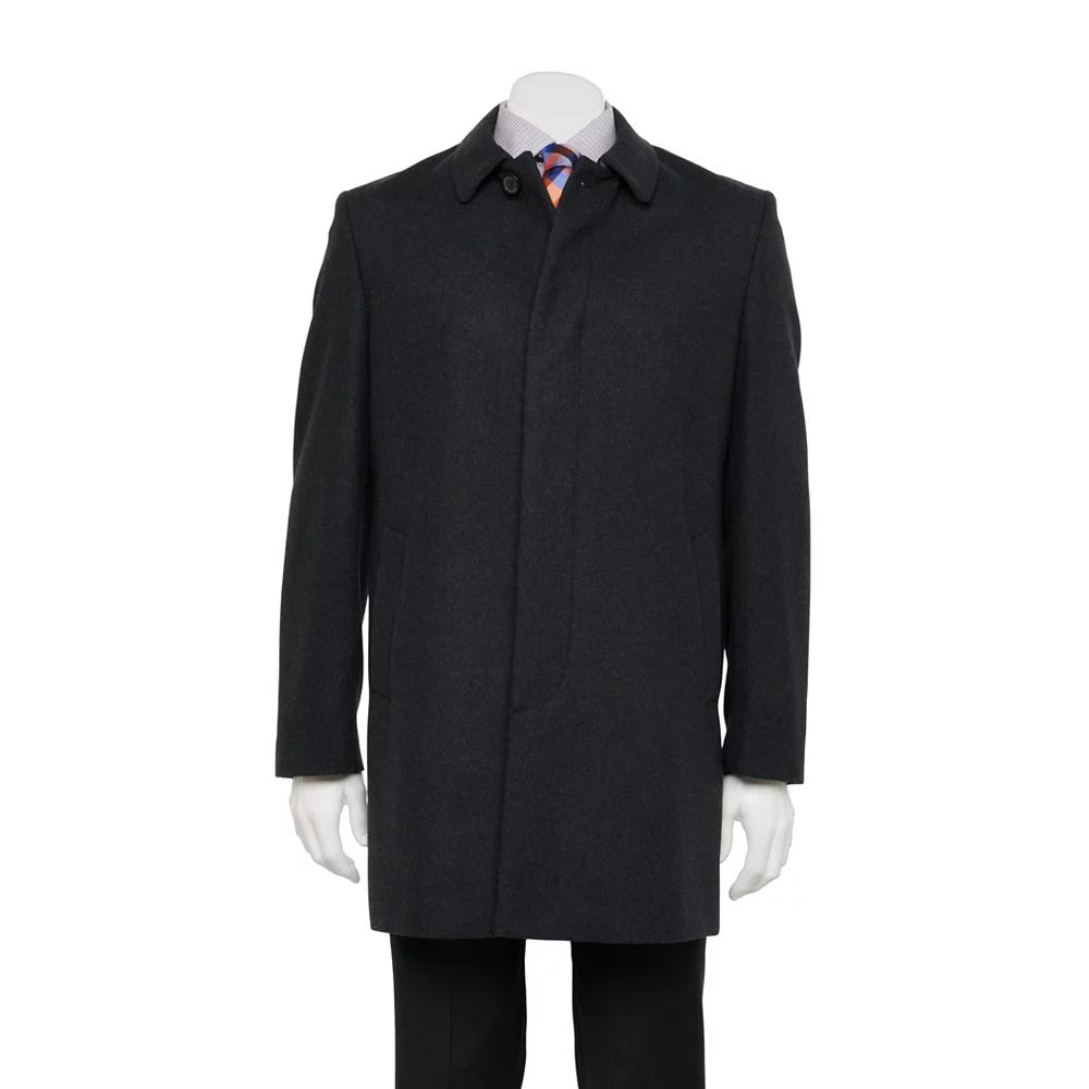 Men's Jean-Paul Germain Classic-Fit Tyson 34-inch Wool-Blend Topcoat, Size: 48 - Regular, Grey Gray Product Image