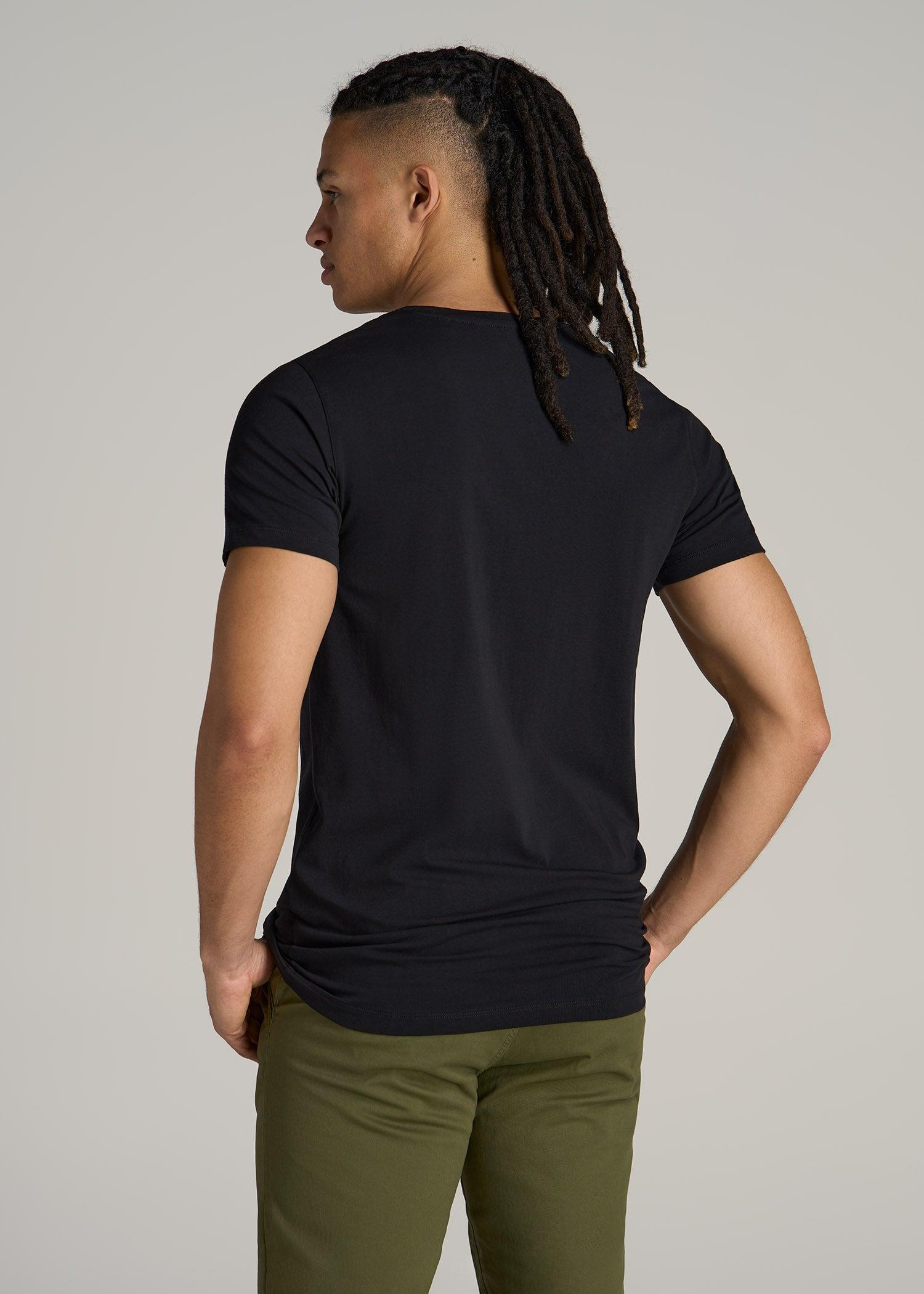 The Essential MODERN-FIT V-Neck Tee for Tall Men in Black Male Product Image