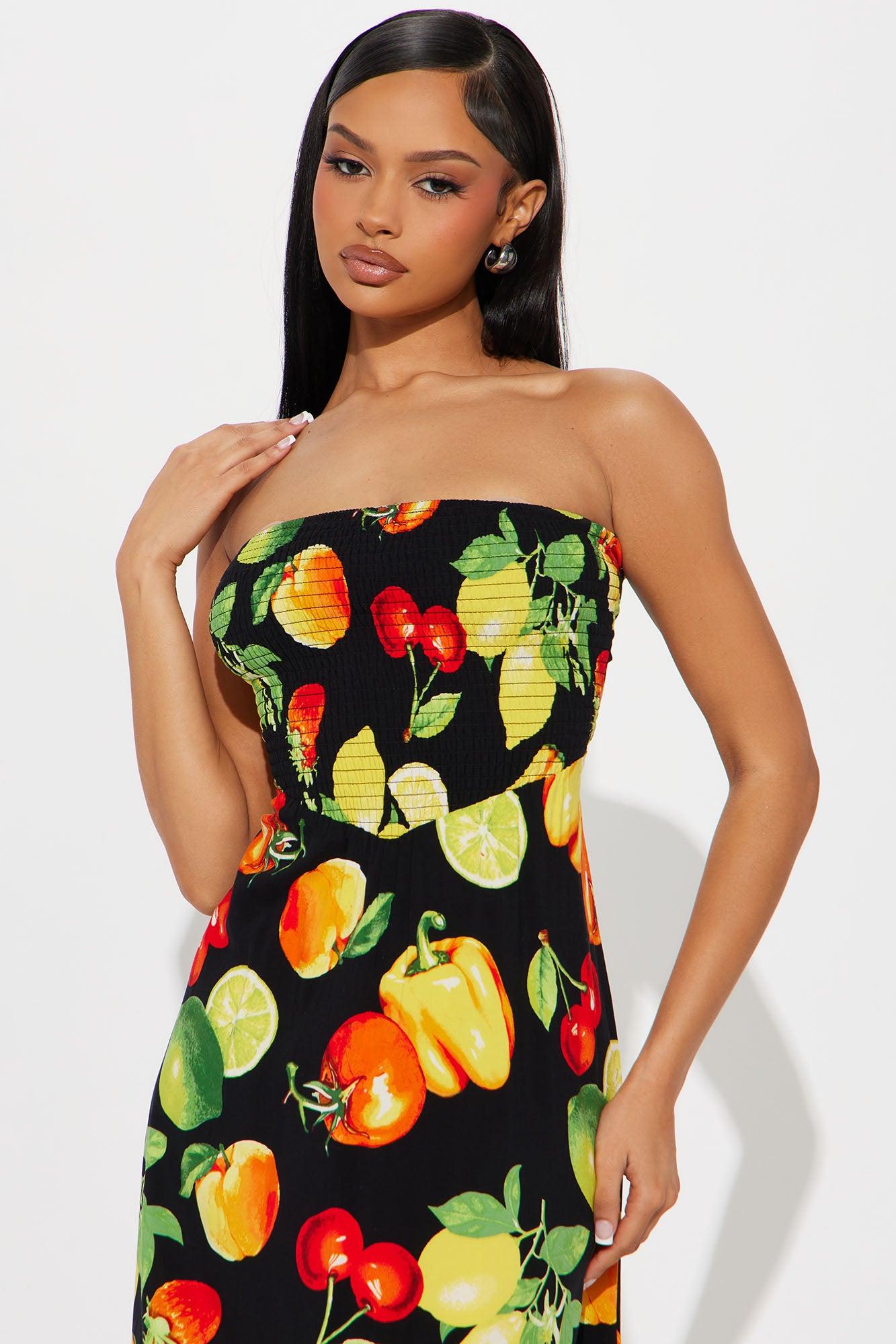 Big Flavor Smocked Midi Dress - Black/combo Product Image