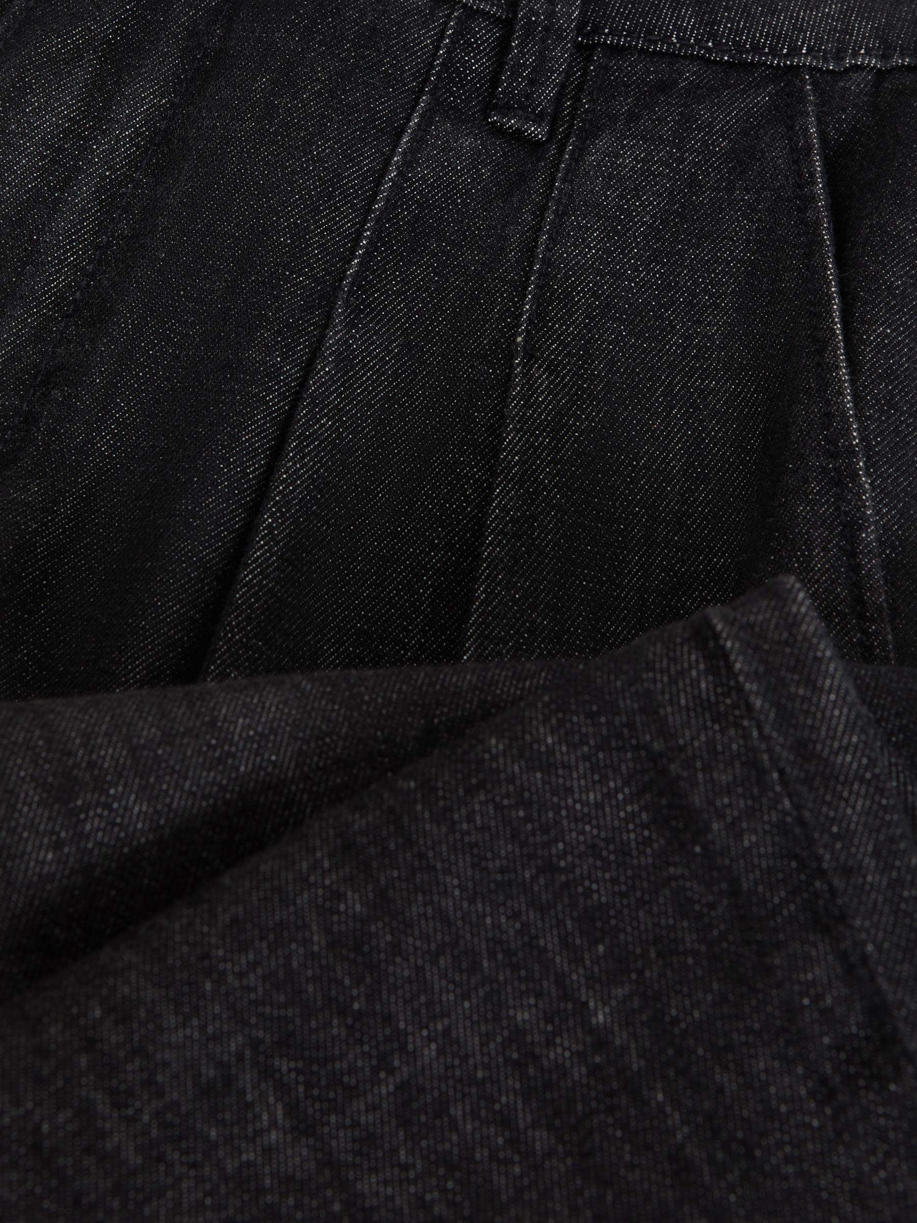 Paige High Rise Tapered Jeans in Washed Black Product Image