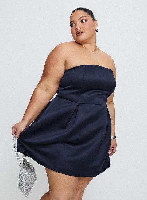 Spader Corset Mini Dress Navy Curve Product Image