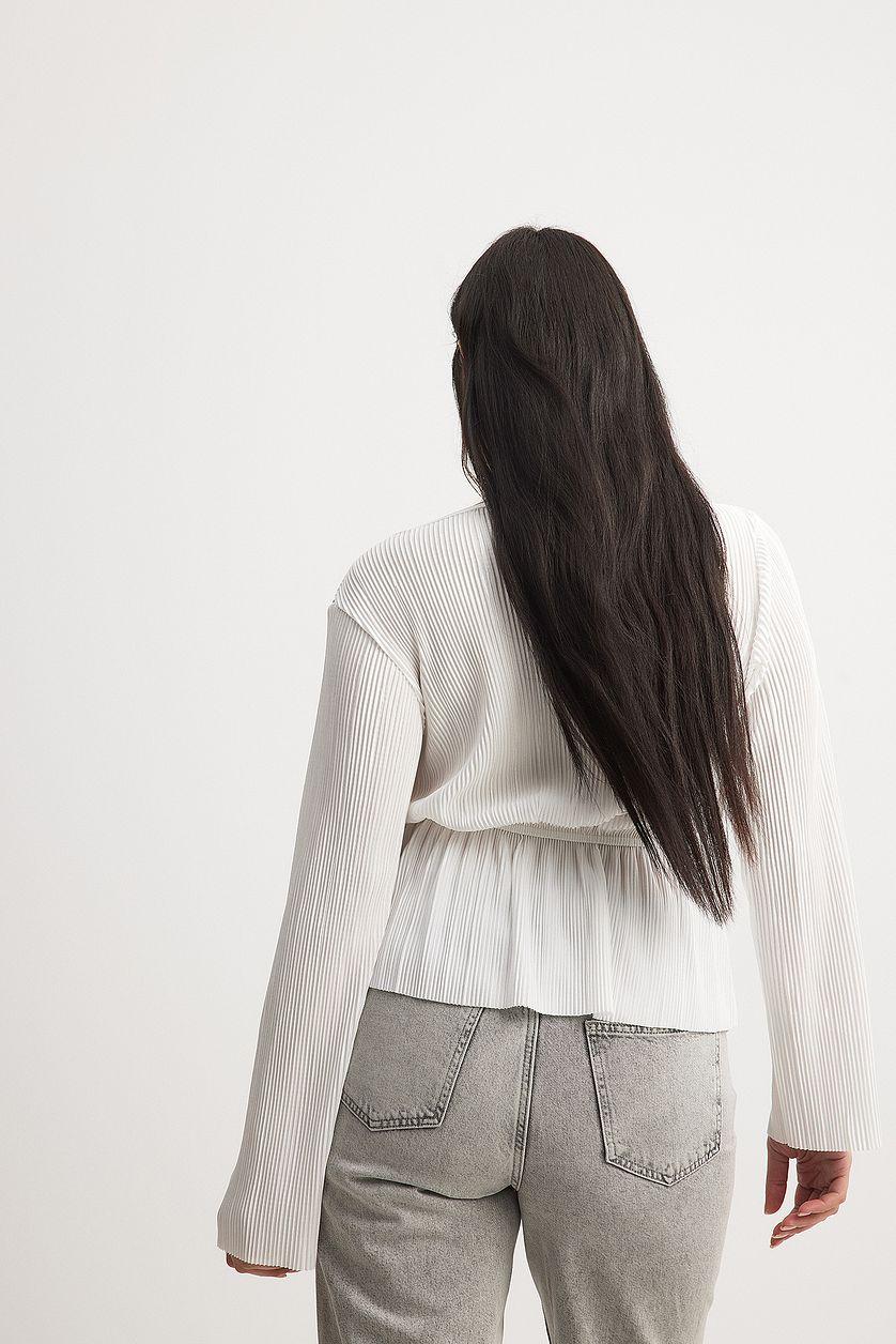 Pleated Long Sleeve Blouse Product Image