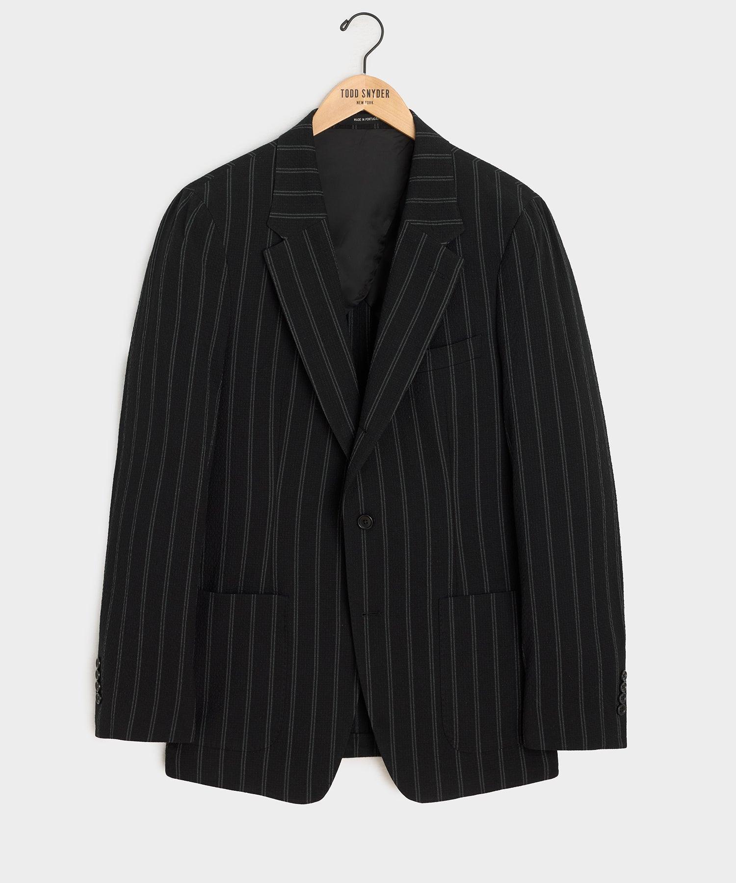 Italian Seersucker Striped Side Tab Trouser Product Image