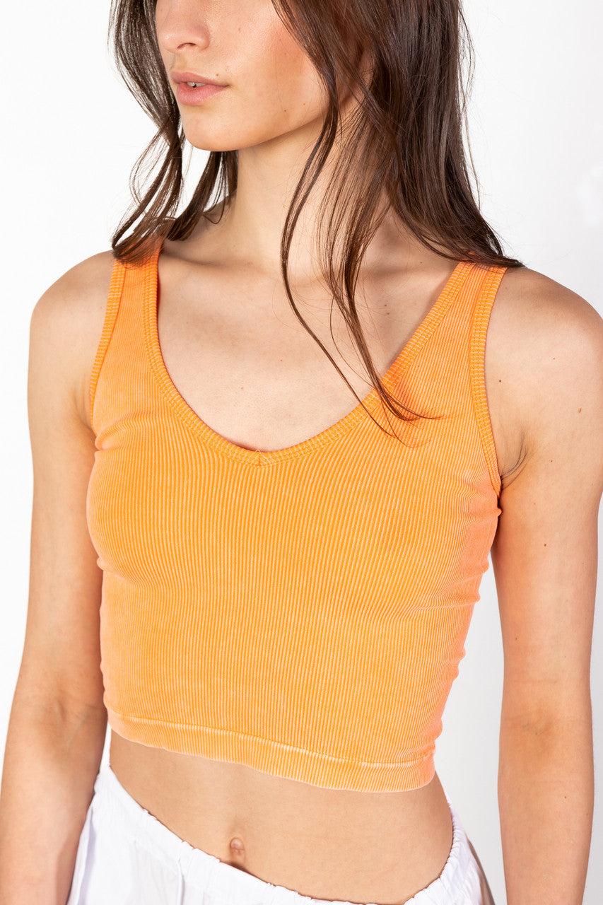 Magenta Mineral Wash Ribbed Tank Product Image