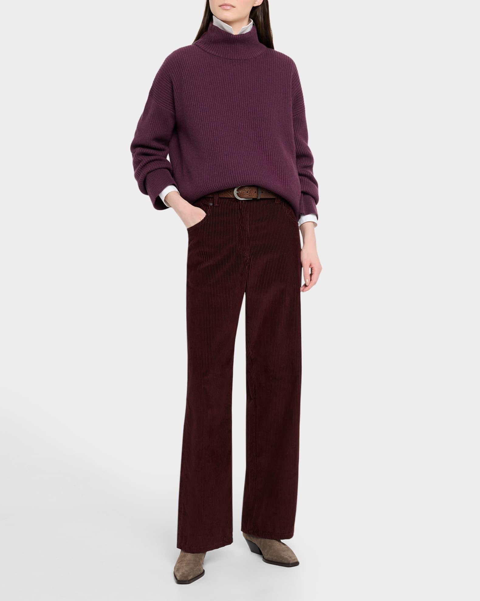 Cotton Corduroy Straight-Leg Pants Product Image
