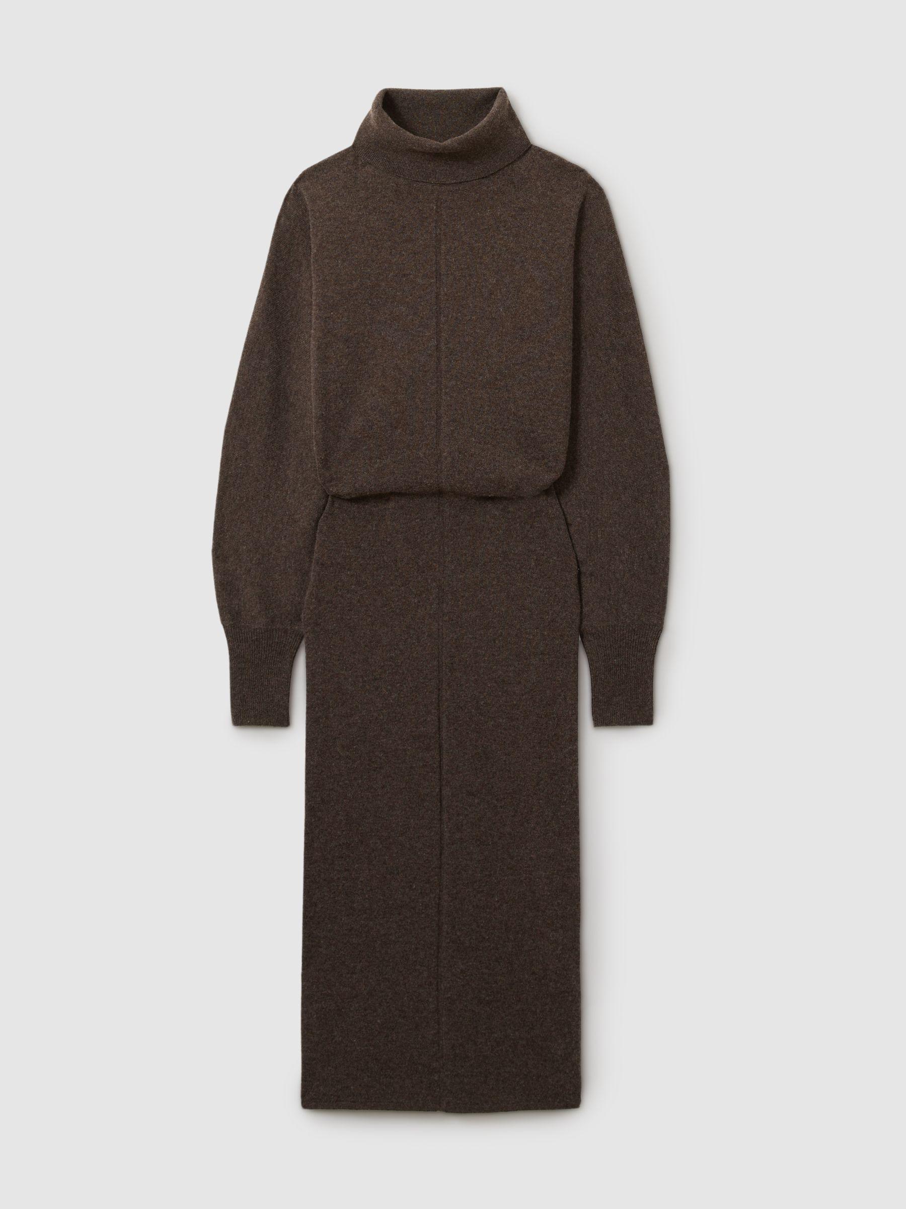 Petite Jumper Dress with Wool and Cashmere in Chocolate Product Image