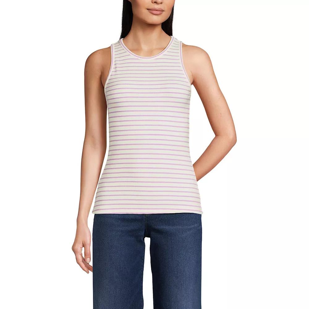 Women's Lands' End Drapey Rib Fitted Tank Top,  Product Image