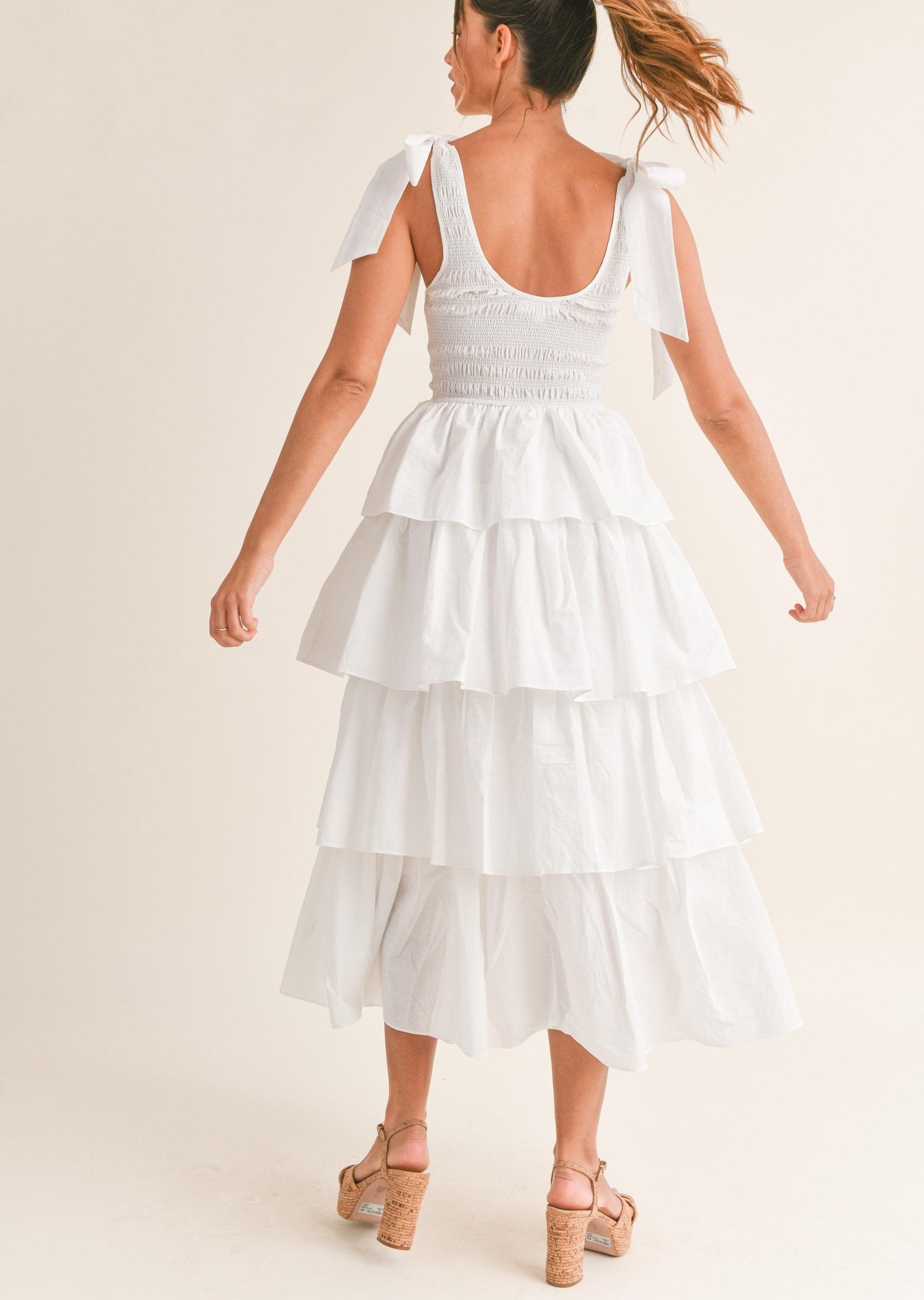 Smoked Top Ruffle Tier Dress Product Image