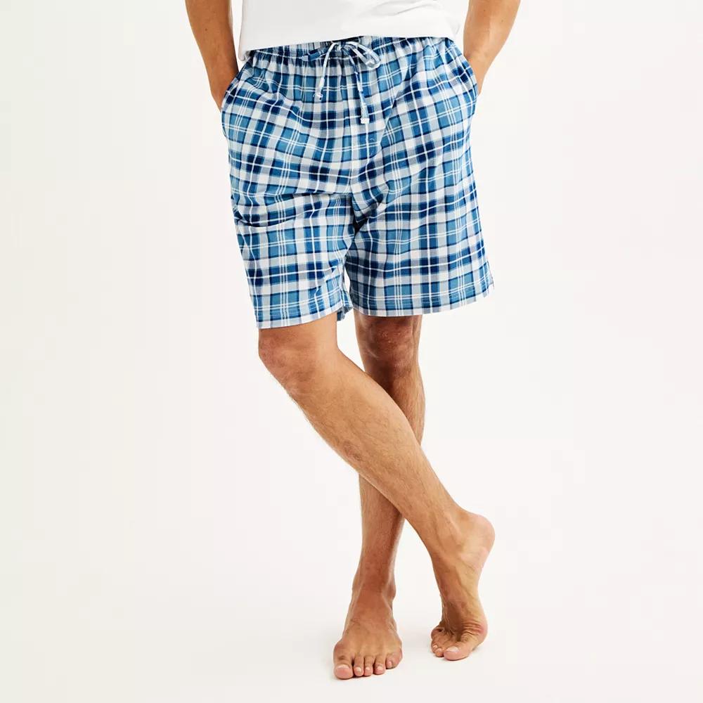 Men's Sonoma Goods For Life® Knit Pajama Shorts, Size: Small, Checkered Plaid Blues Product Image