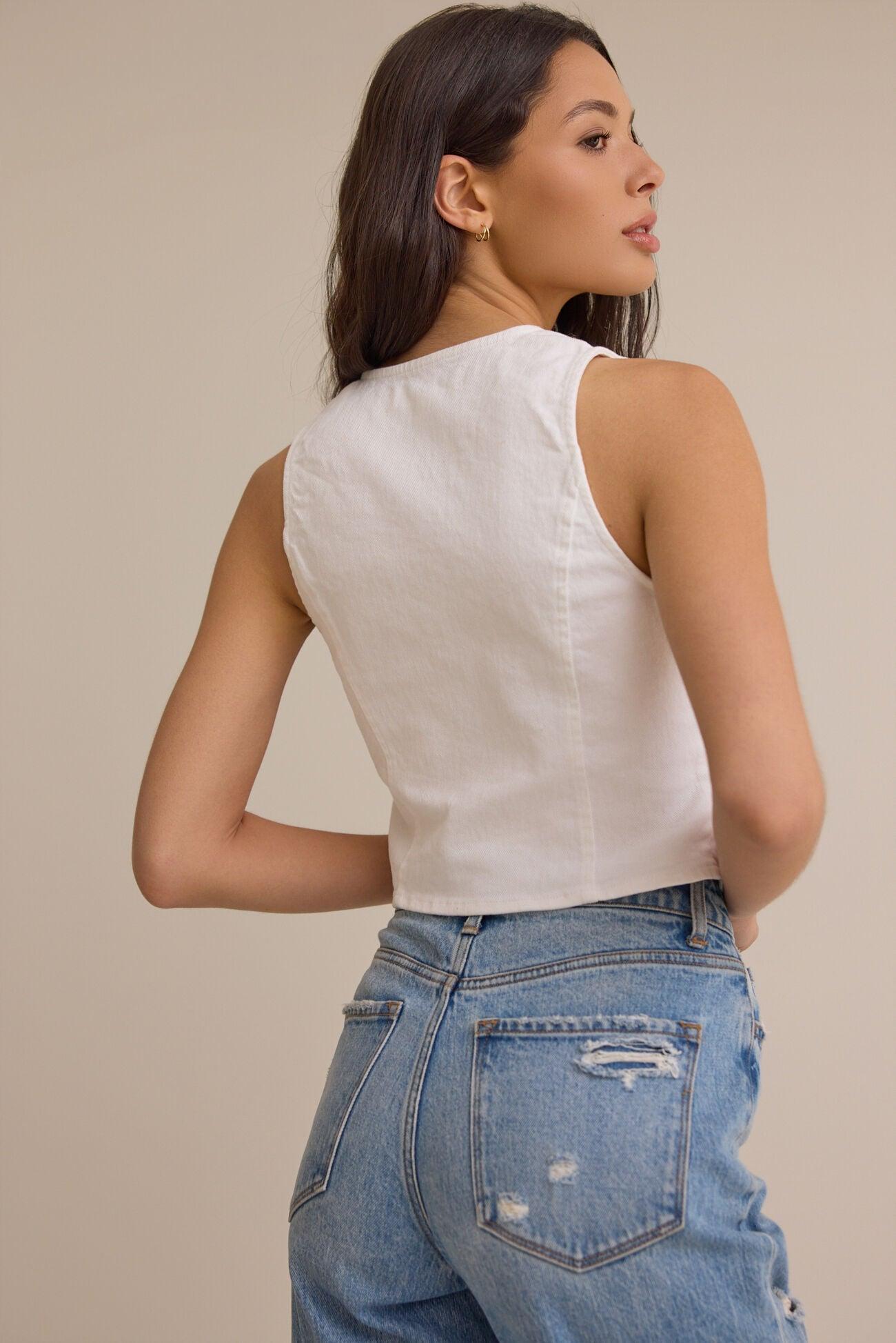 Indie Denim Buckle Front Vest Product Image