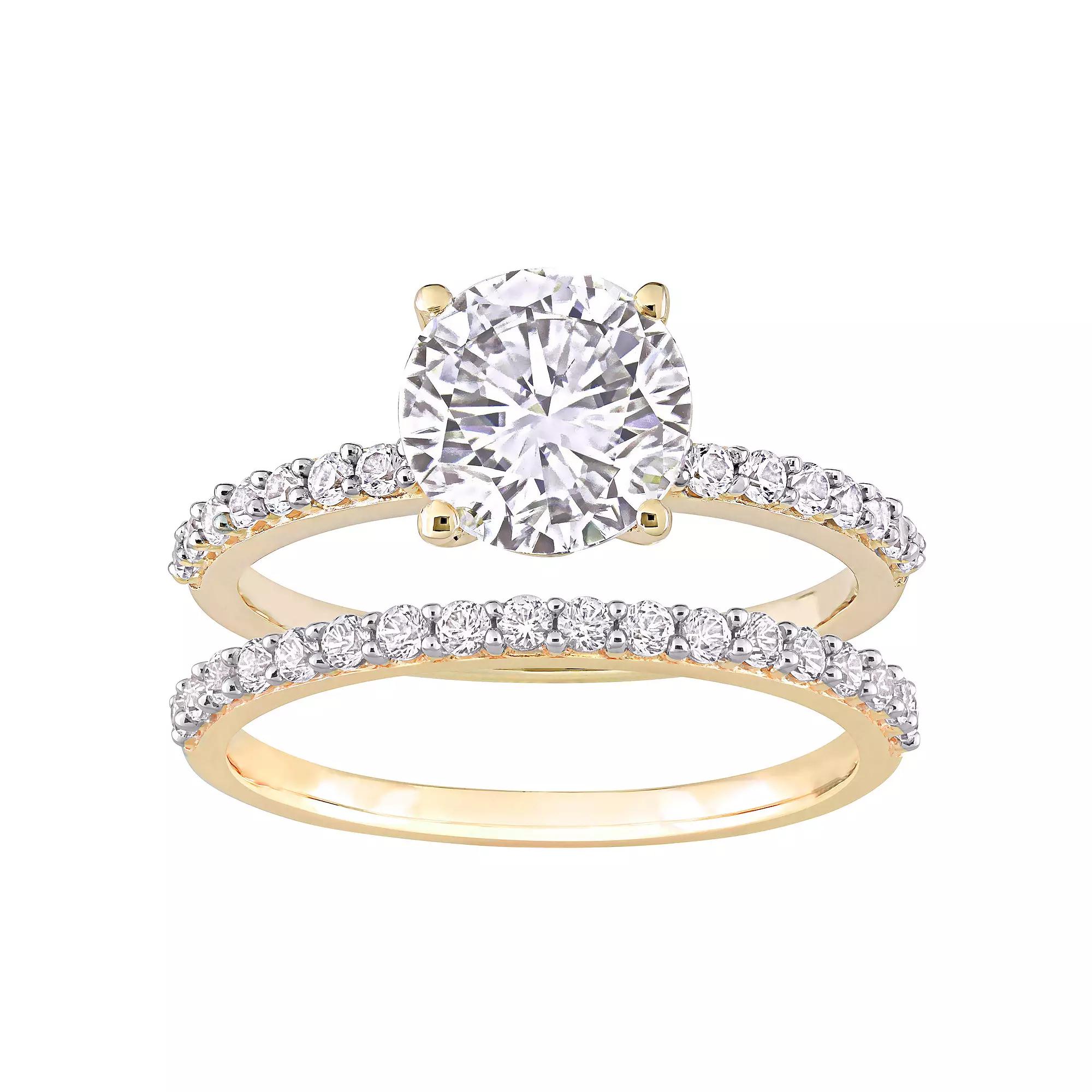 Stella Grace 10k Rose Gold Lab-Created White Sapphire Engagement Ring Set, Women's,  Product Image