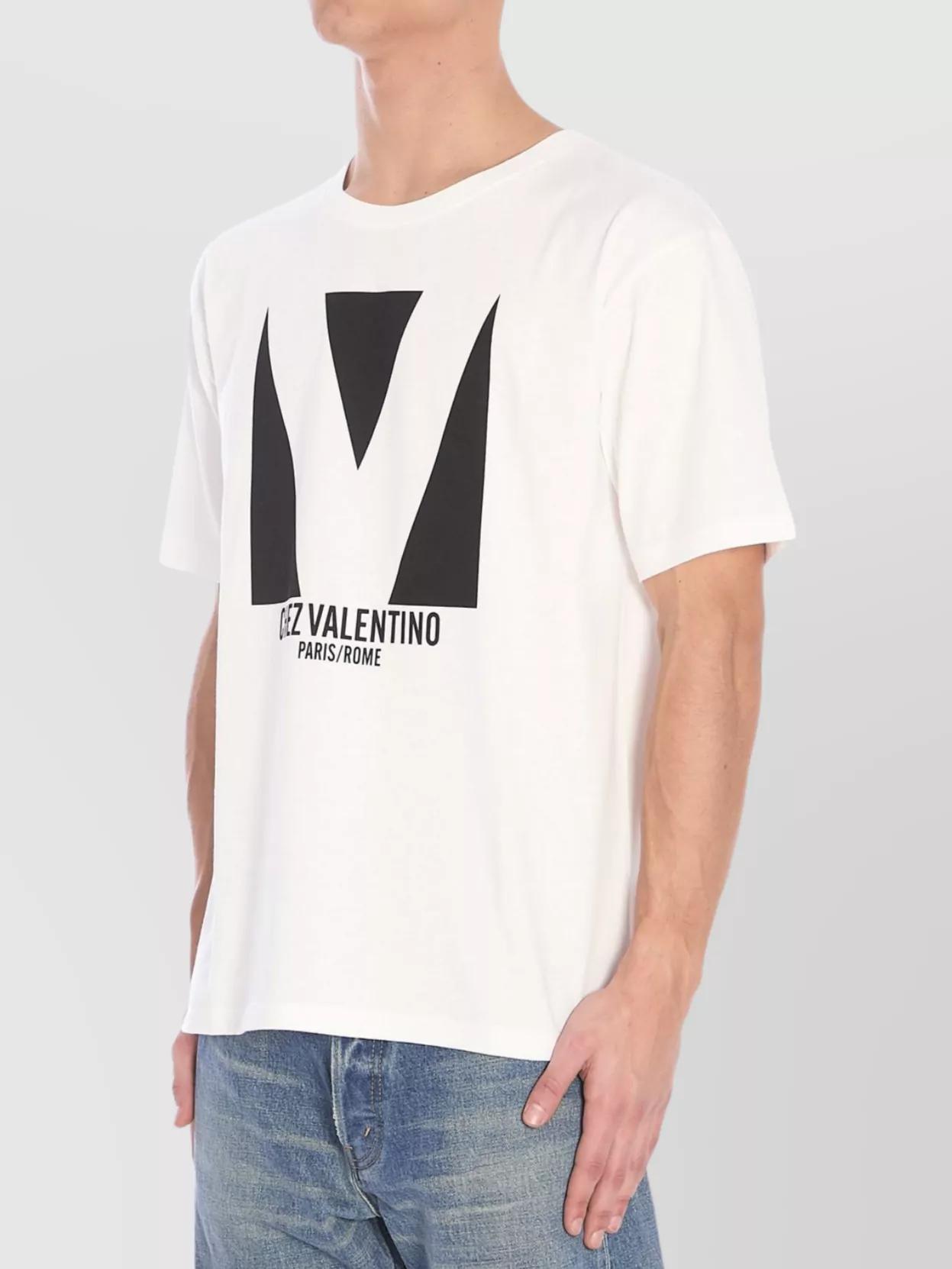 VALENTINO Mens Avorio Logo-print Crew-neck Cotton-jersey T-shirt Product Image