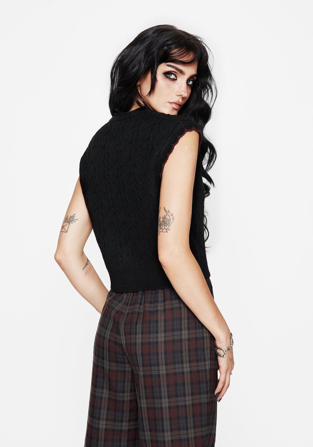 Sophia Button Up Cable Knit Waistcoat Product Image