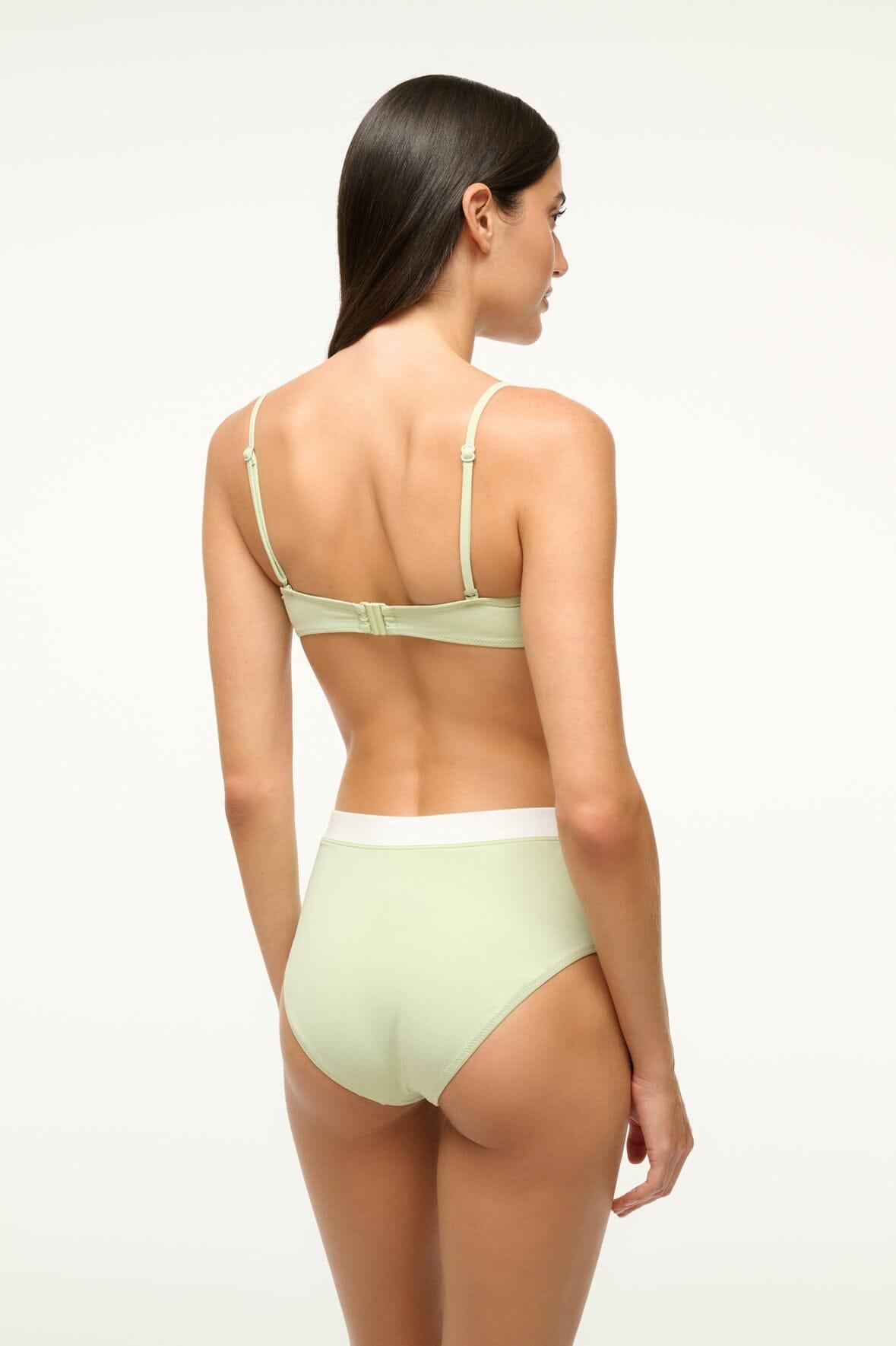 DEVON HIGH RISE BIKINI BOTTOM | PALE JADE WHITE Product Image