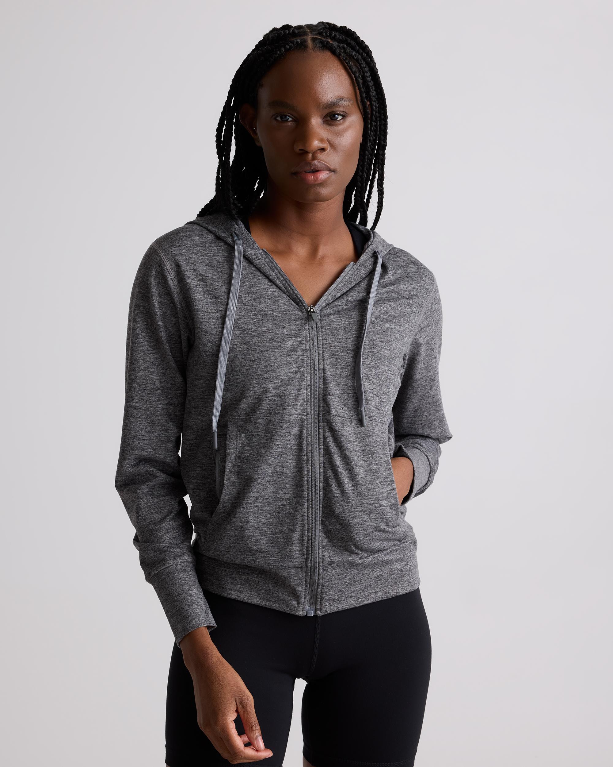 Quince | Women's Super Soft Performance Full Zip Hoodie Flowknit Activewear, Recycled Polyester Product Image