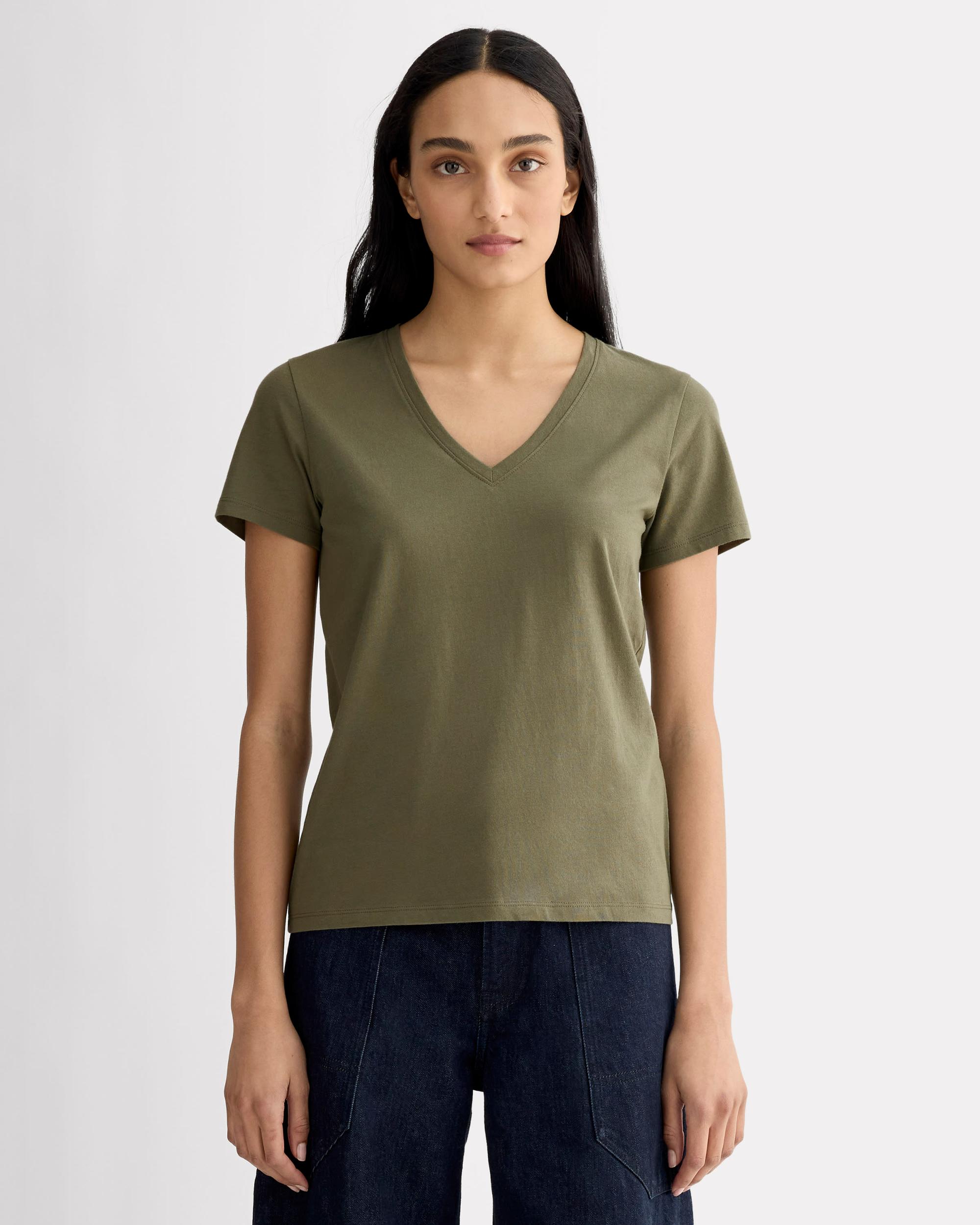 Womens Slim V-Neck T-Shirt in Essential Cotton by Everlane Product Image
