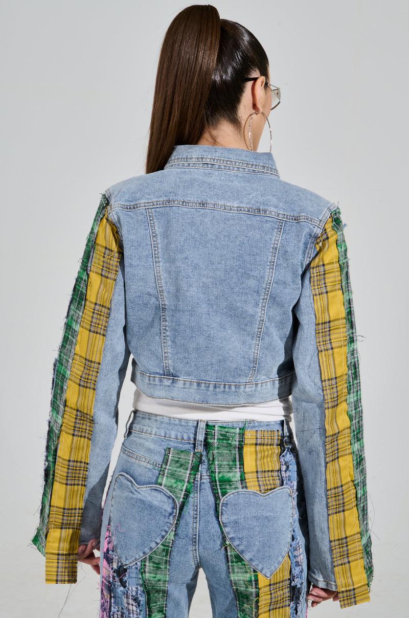 MAKING WAVES PATCHWORK DENIM JACKET Product Image