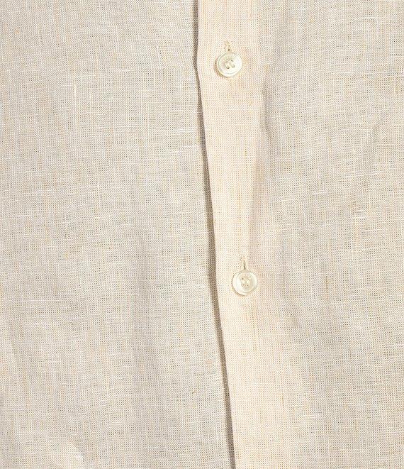 Murano Baird McNutt Linen Slim Fit Solid Long Sleeve Woven Shirt Product Image