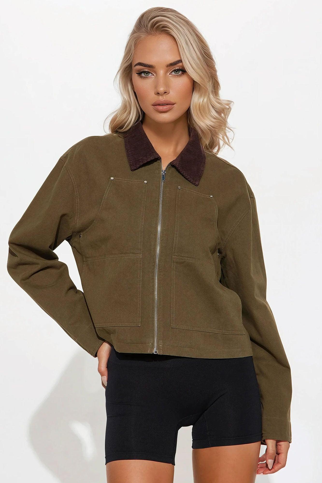 Joelle Barn Jacket - Olive Female Product Image