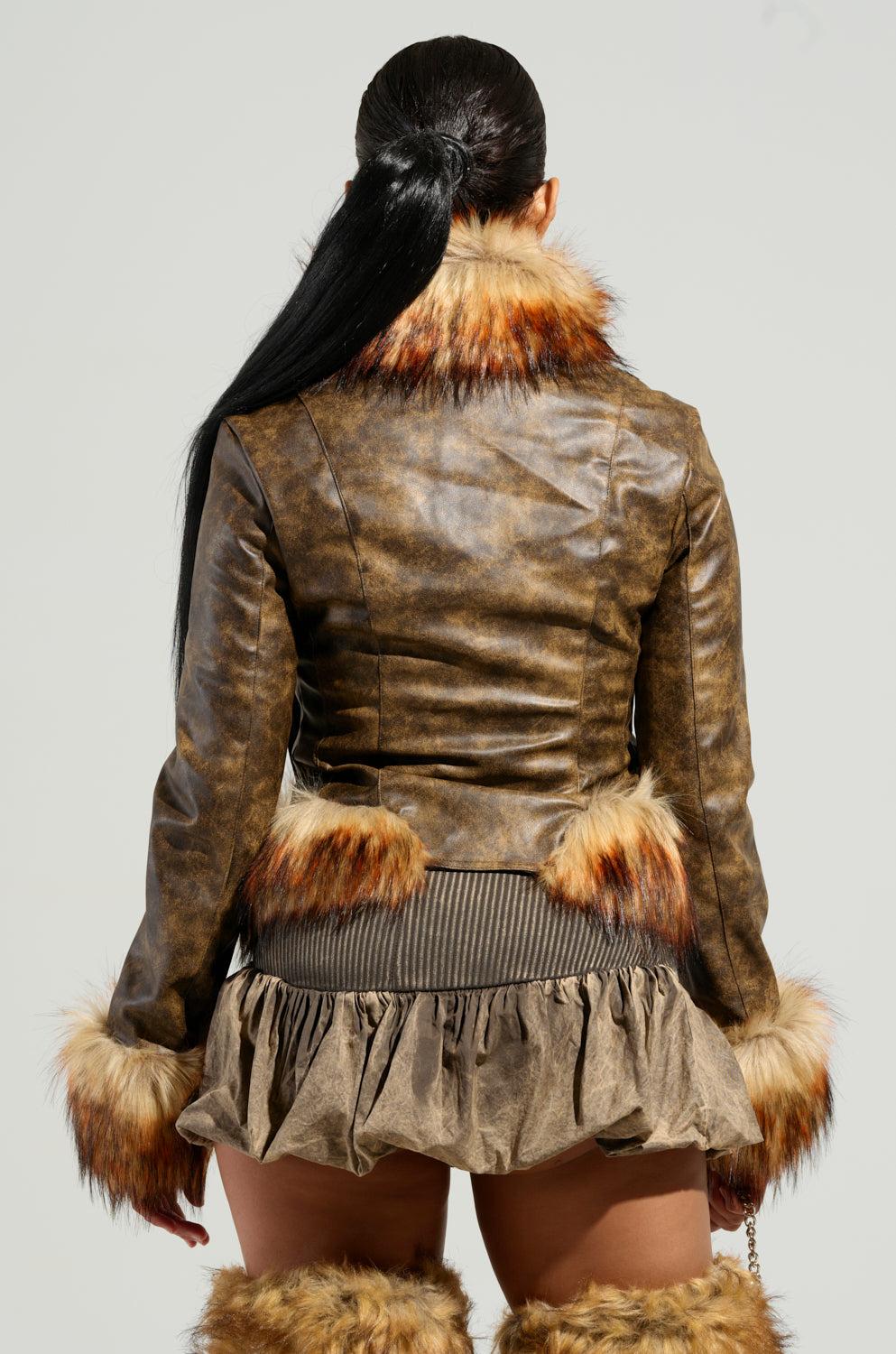 DOWN BAD FUR TRIM MOTO Product Image