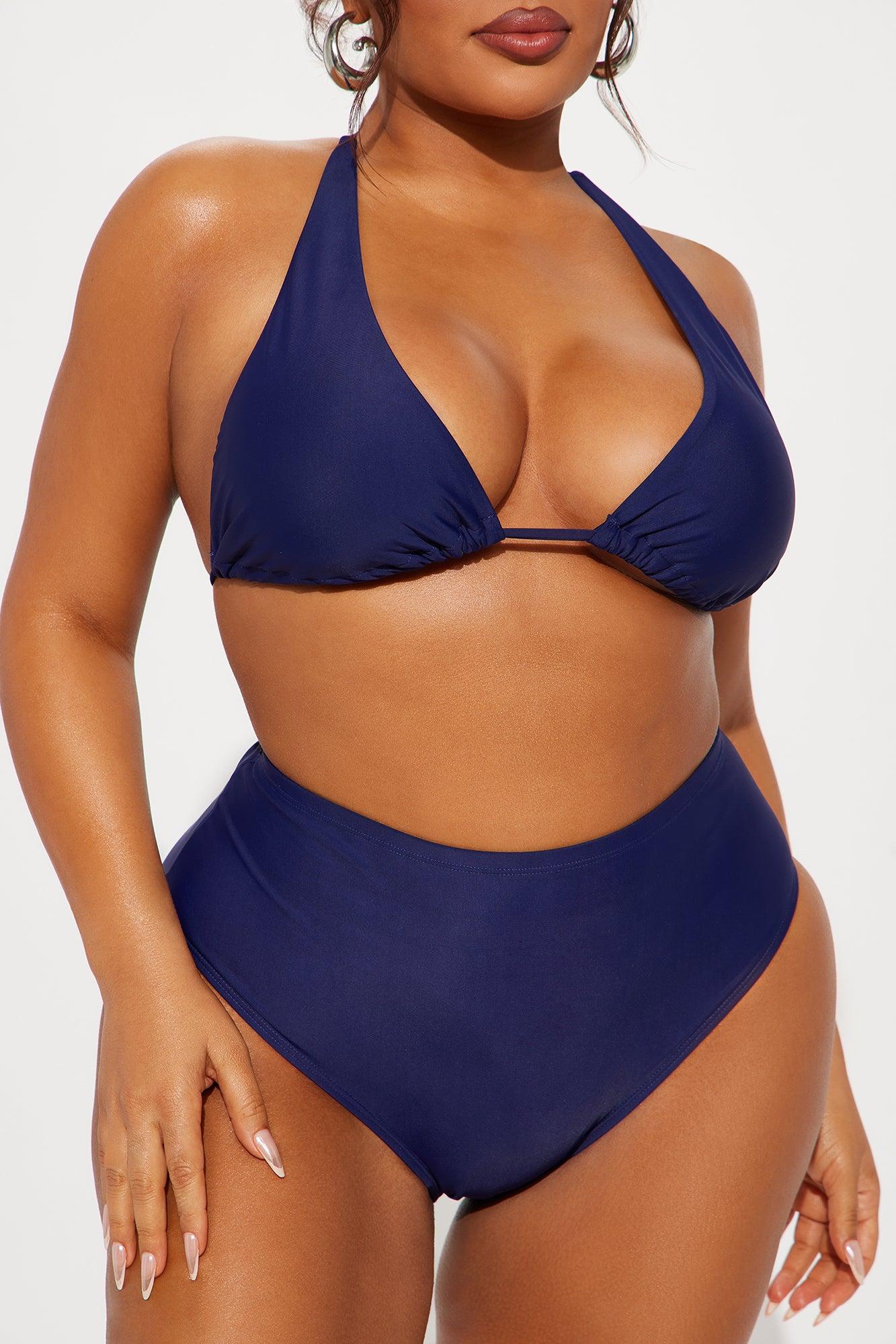 Honolulu Halter High Waist 2 Piece Bikini - Navy Product Image