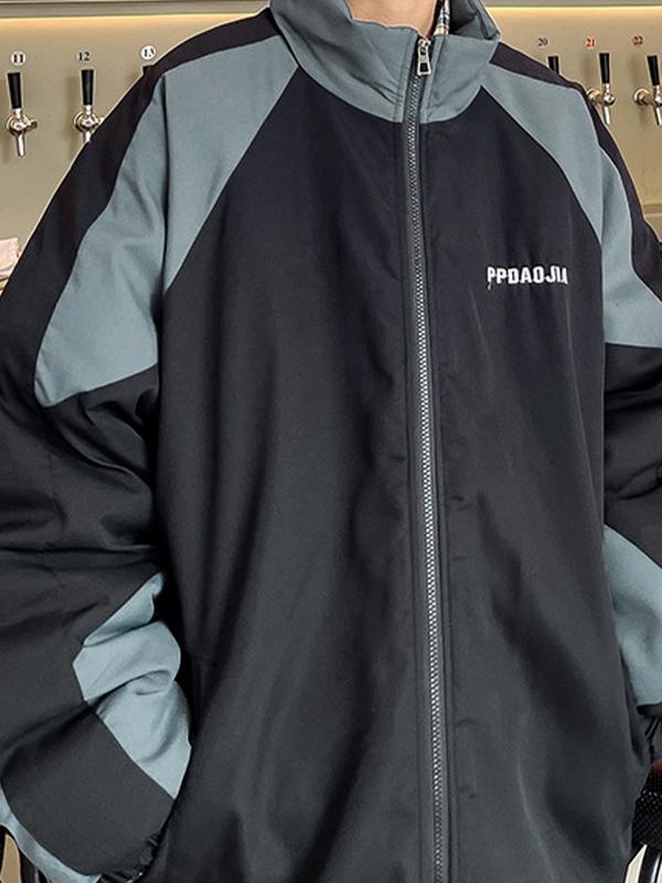 Men's Contrast Color Splice Jacket Product Image