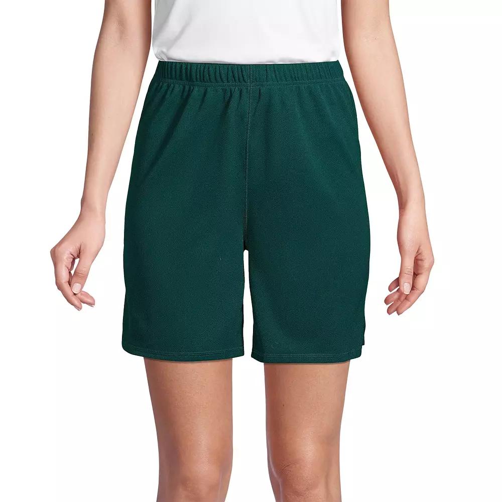 Women's Lands' End Mesh Gym Shorts, Size: Large, Green Product Image