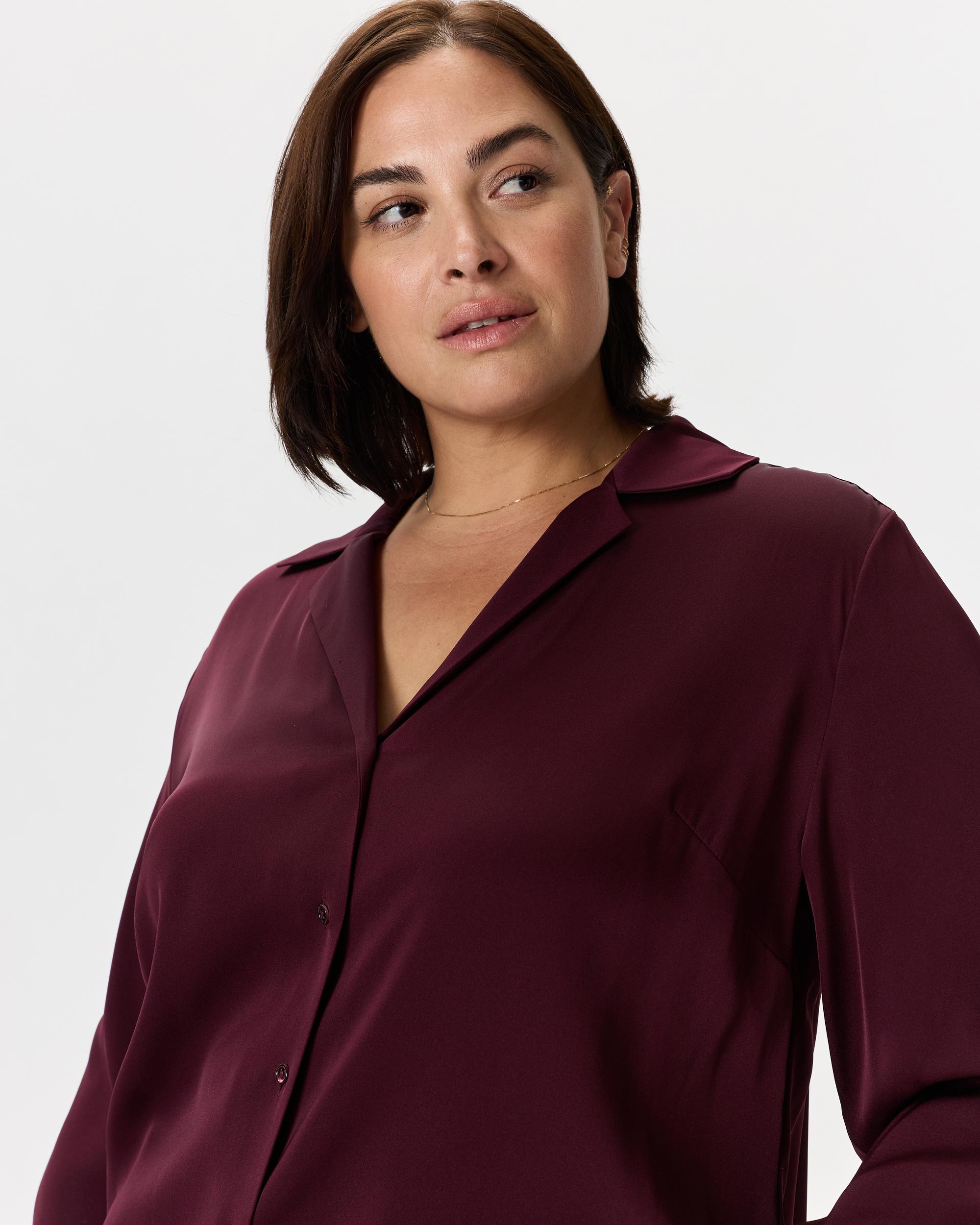 Quince | Women's Washable Stretch Silk Notch Collar Blouse Product Image