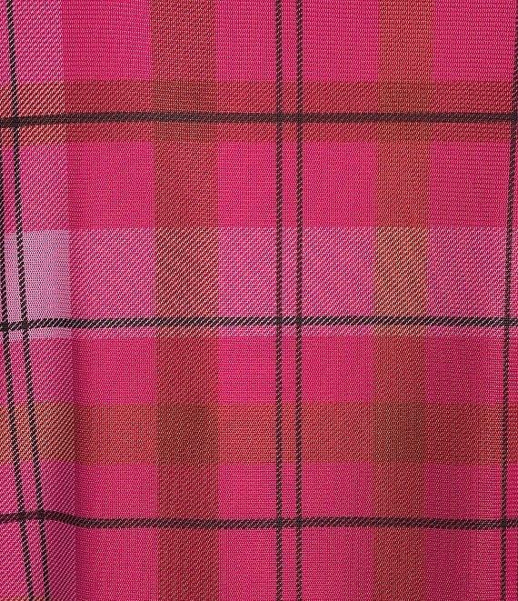 C&v Chelsea & Violet Rosette Plaid Mesh Top Product Image