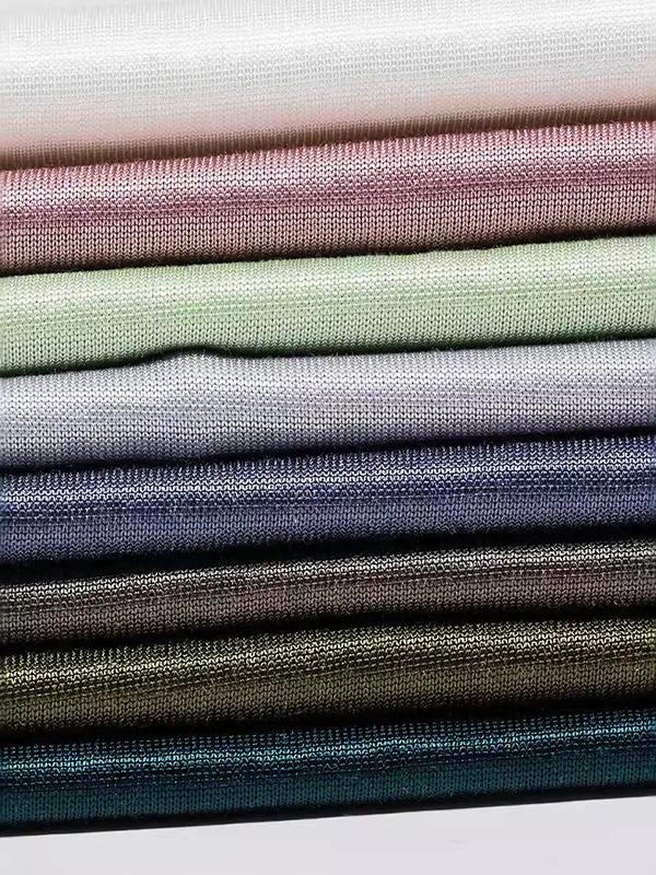 Loose Short Sleeves Shiny Solid Color Round-Neck T-Shirts Tops Product Image