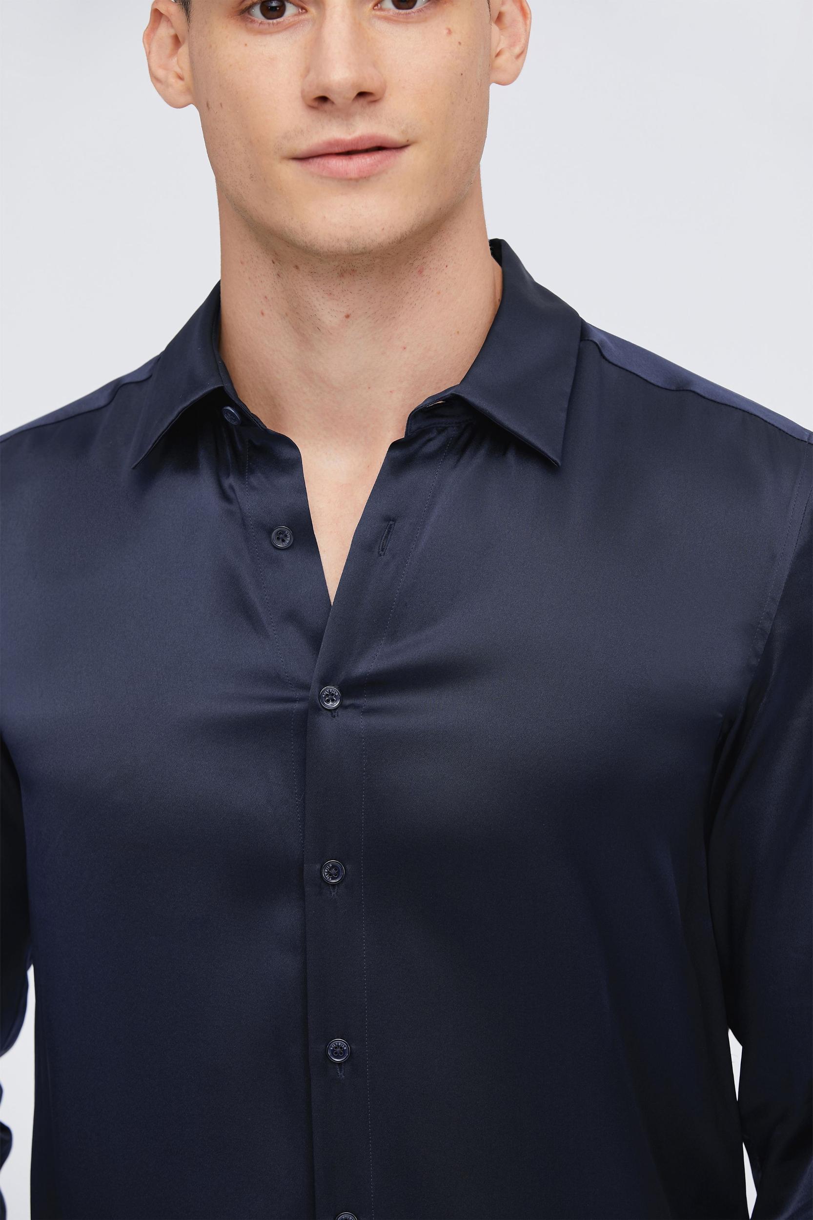 Mulberry Silk Basic Mens Shirt Product Image