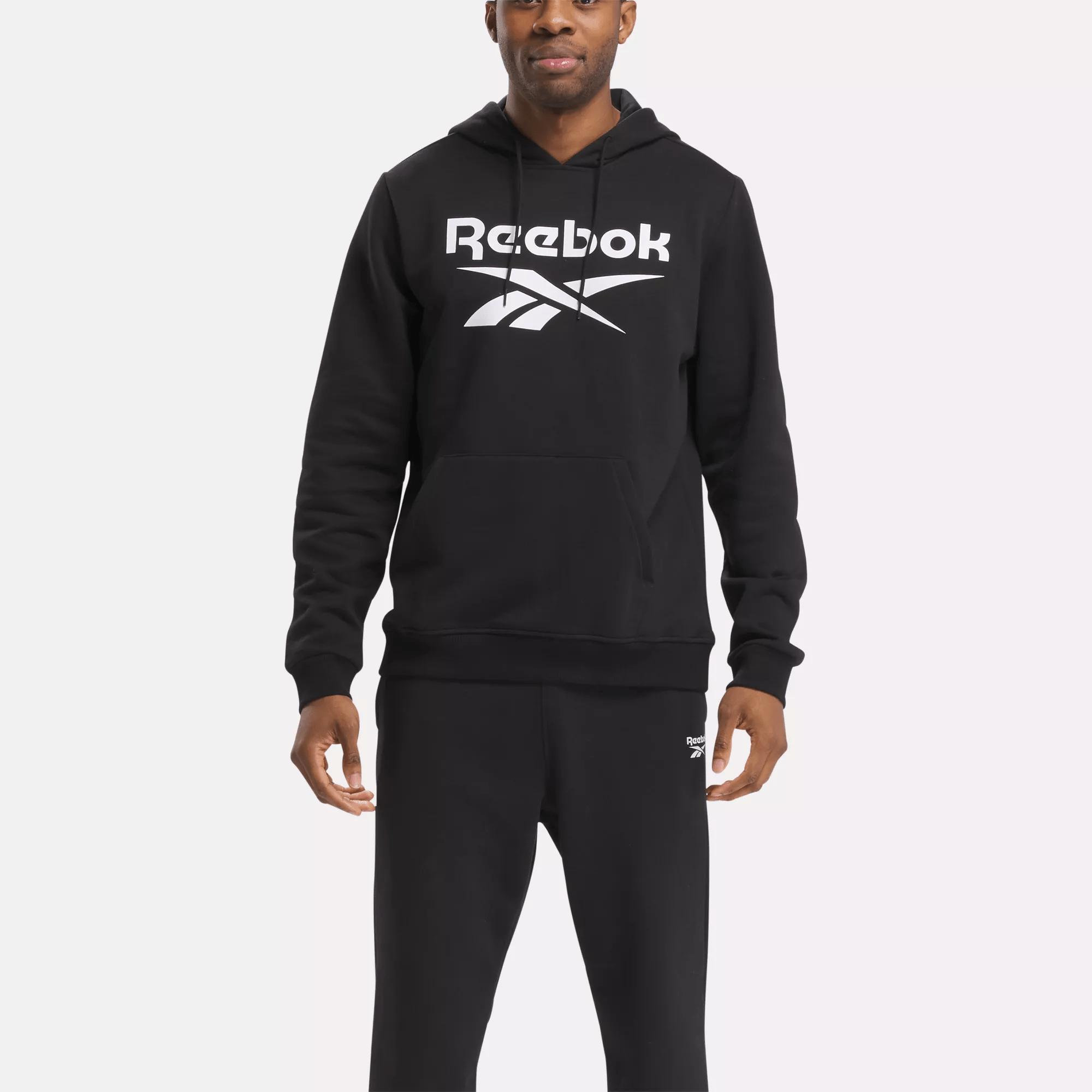 Men's Reebok Identity Fleece Stacked Logo Pullover Hoodie Male Product Image