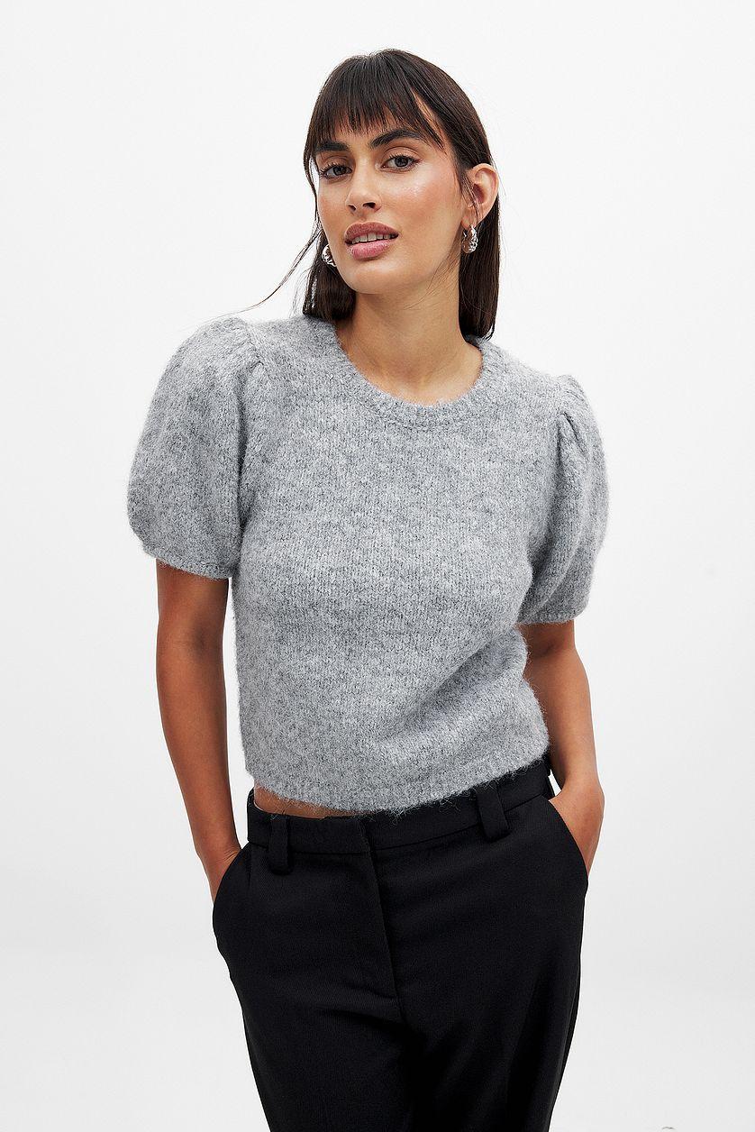 Knitted Short Sleeve Sweater Product Image