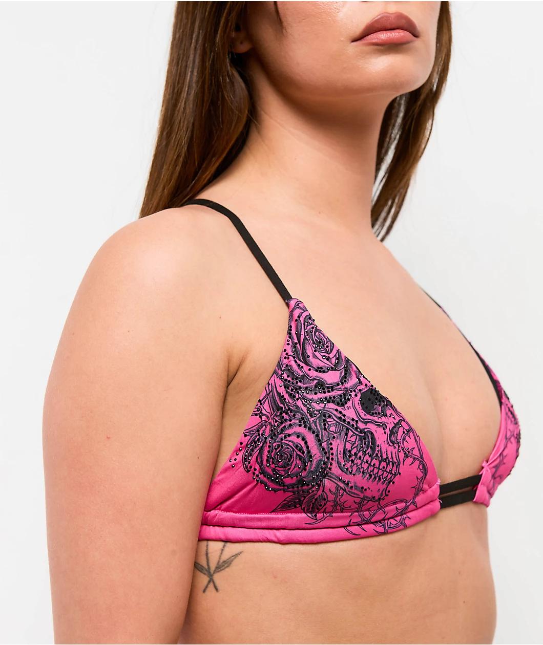 Affliction Forgotten Pink Triangle Bikini Top Product Image