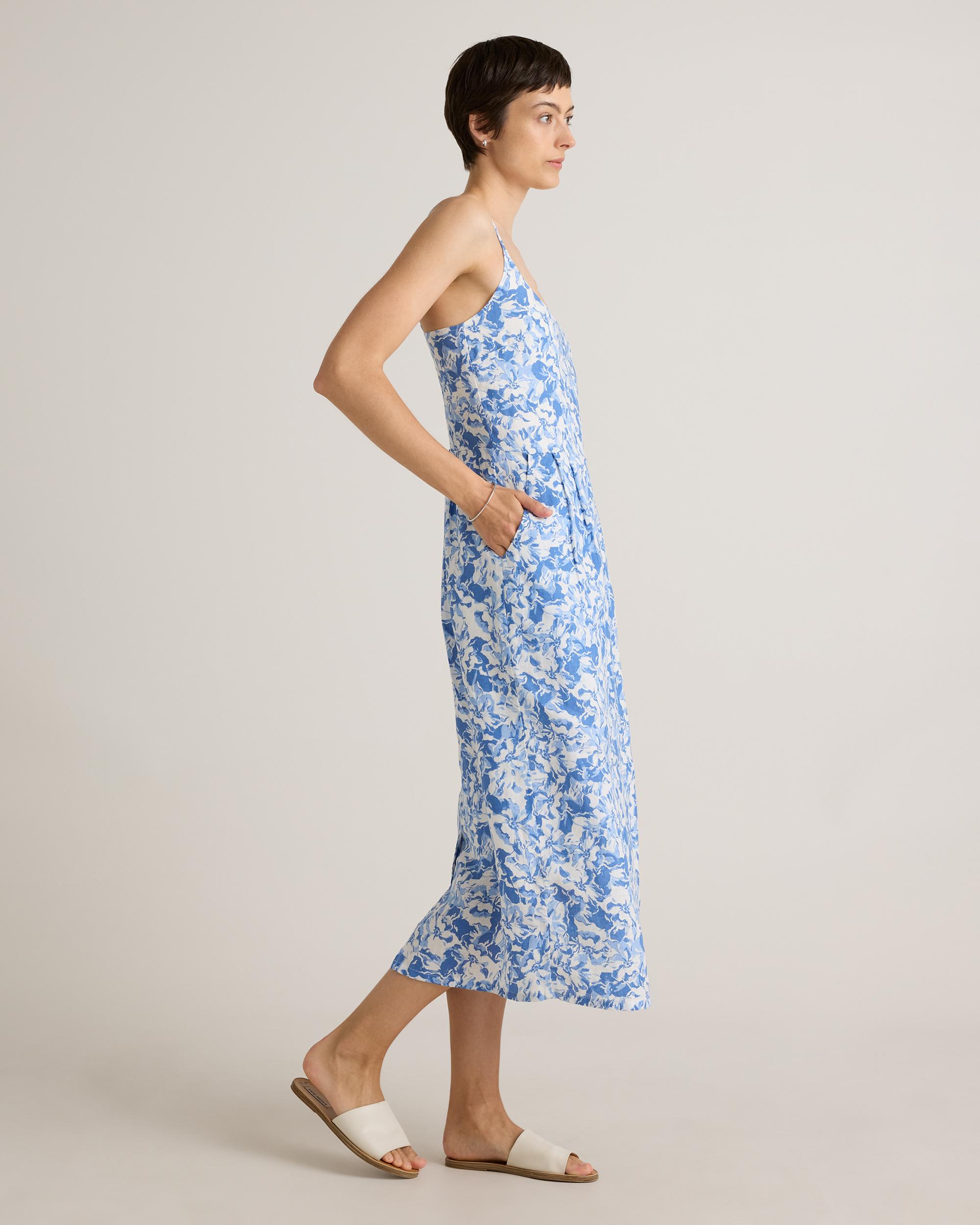 Quince | Women's 100% European Linen Scoop Neck Midi Dress Size XL Product Image