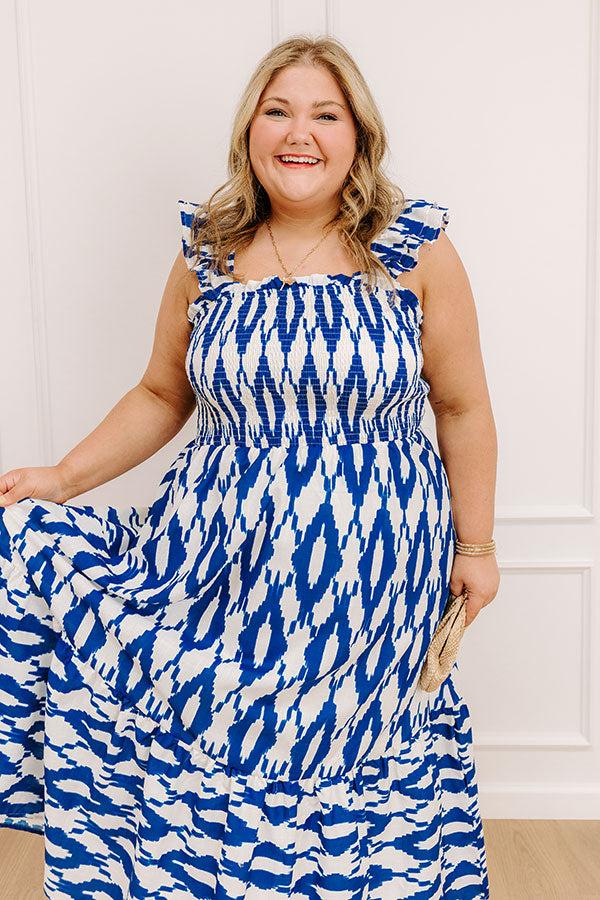 Brunch In Capri Smocked Midi Dress Curves Product Image
