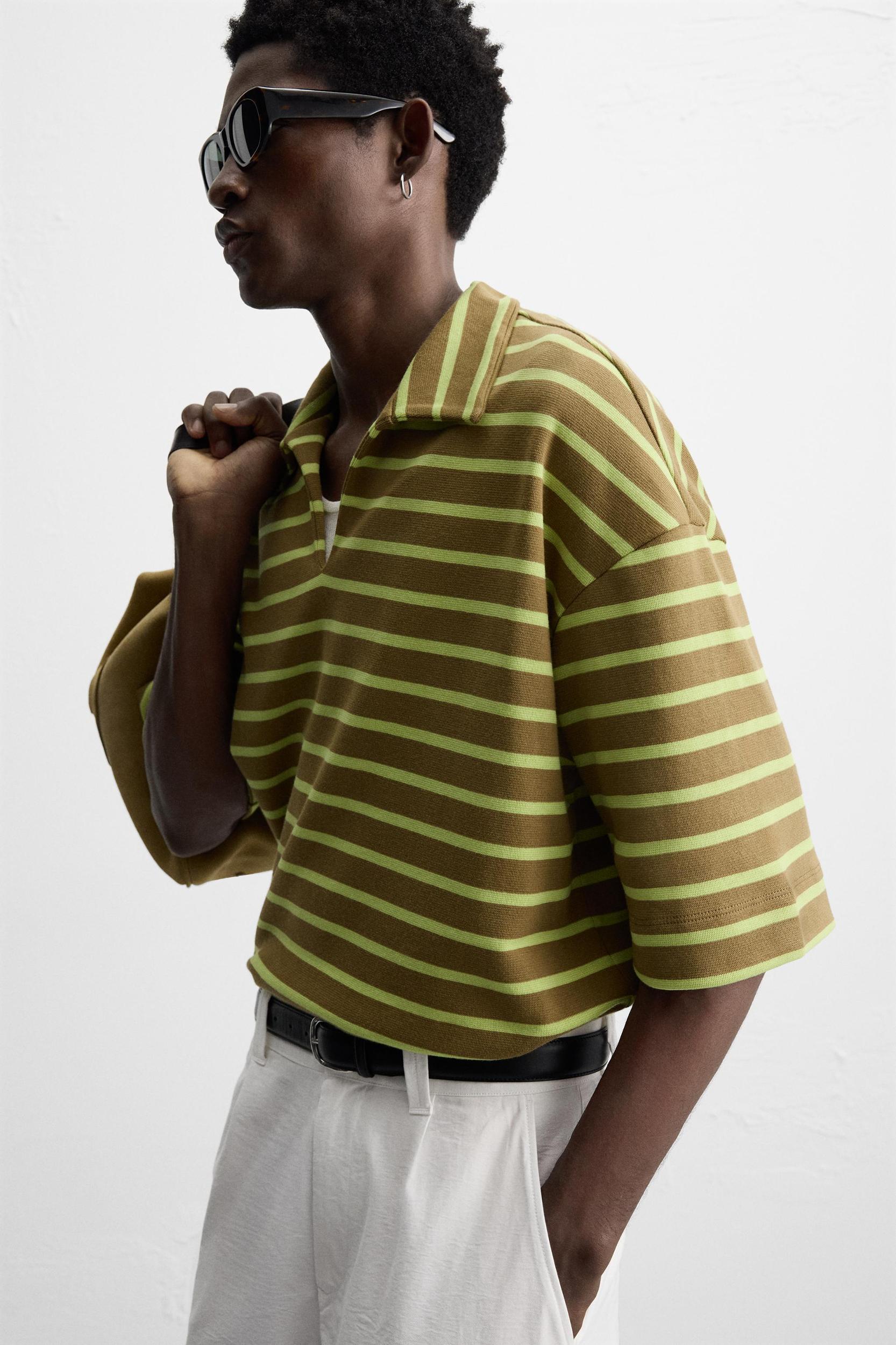 STRIPED RELAXED FIT POLO SHIRT Product Image