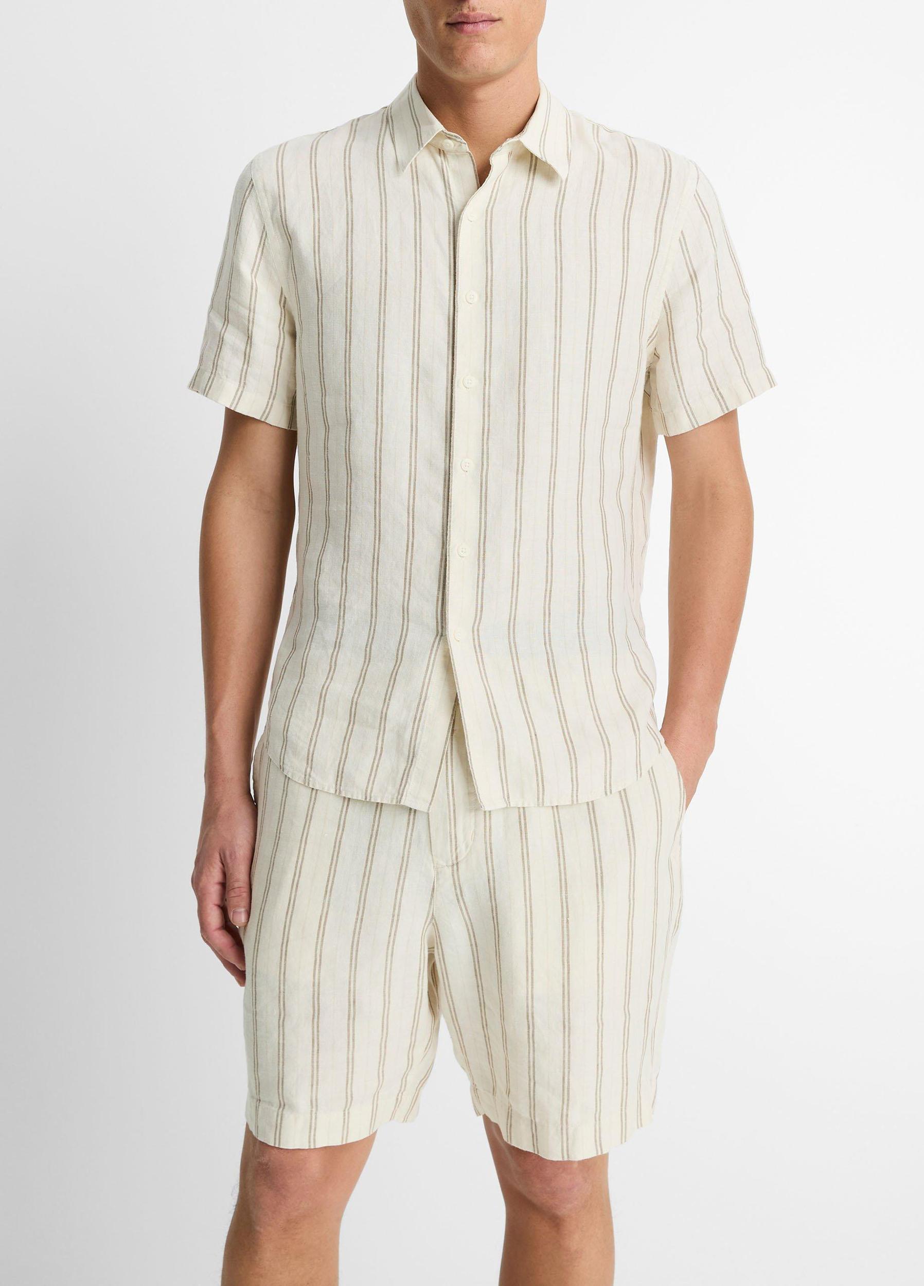 Mesa Stripe Hemp Short-Sleeve Shirt Product Image