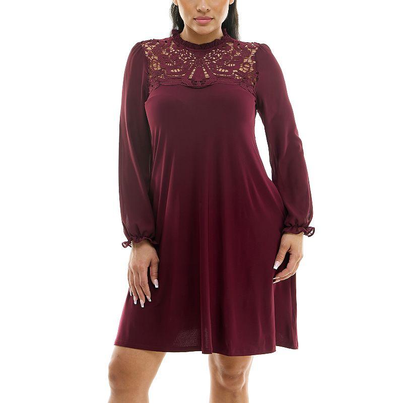 Women's Nina Leonard Chiffon Ruffle Dress,  Product Image