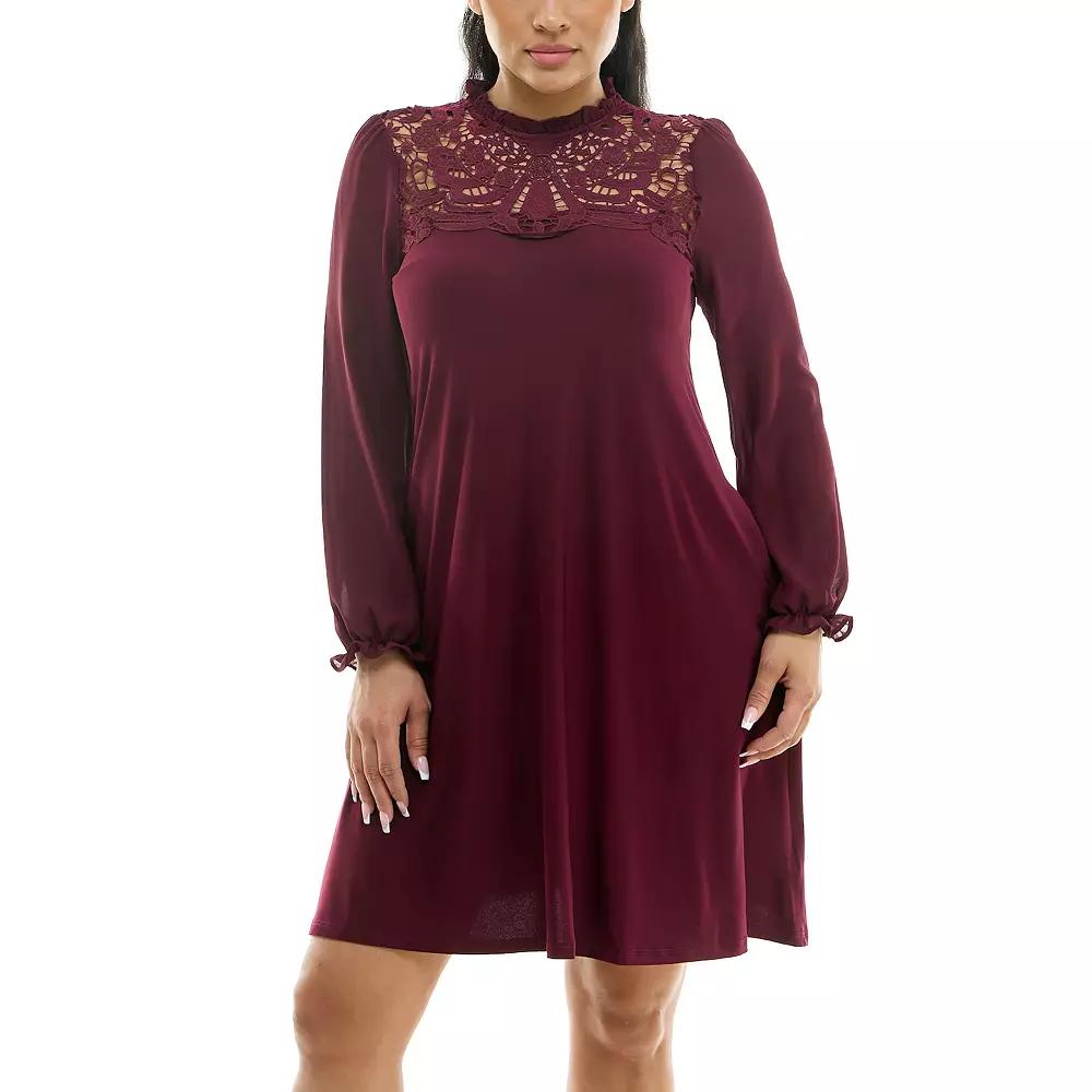 Women's Nina Leonard Chiffon Ruffle Dress,  Product Image