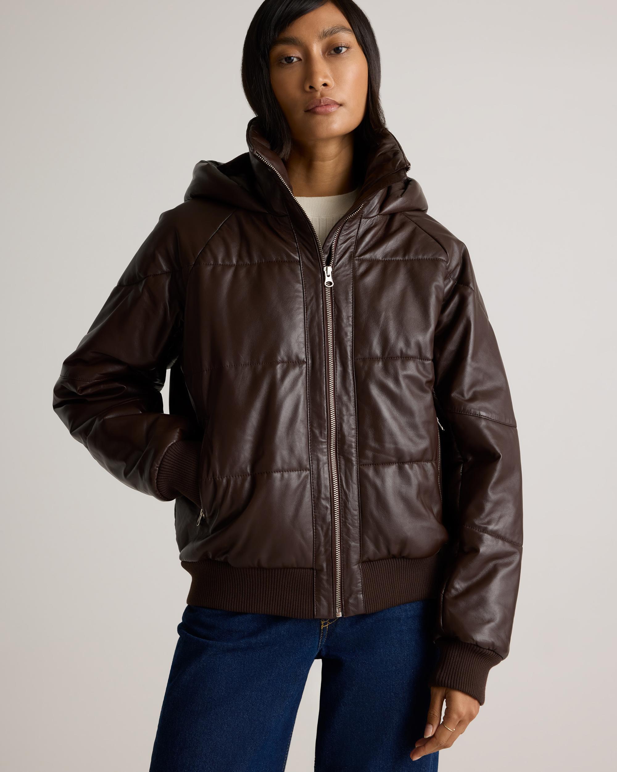 Quince | Women's Puffer Jacket Size XL, Leather Product Image