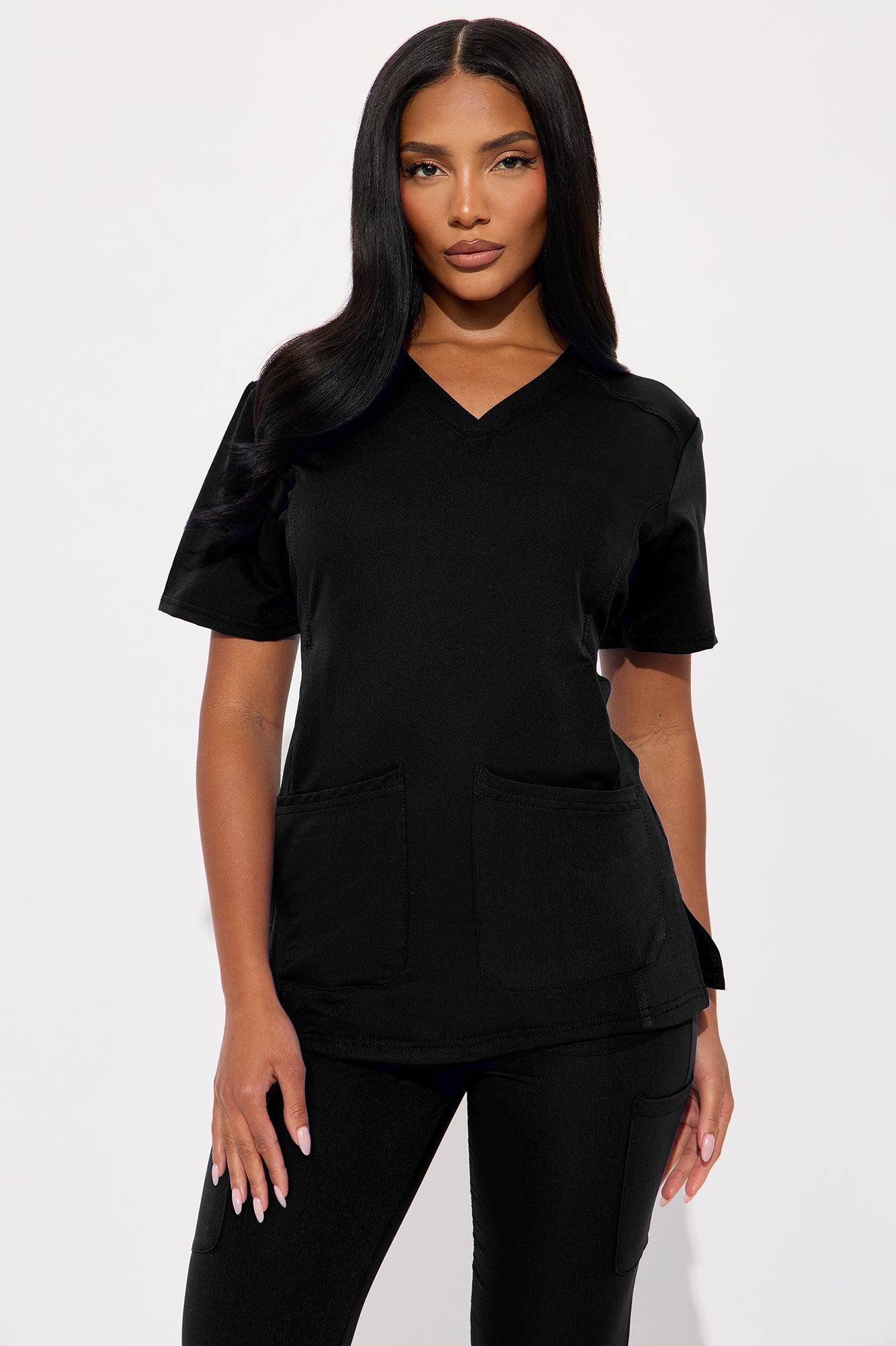 Overtime 4 Way Stretch Scrub Jogger Set - Black Female Product Image