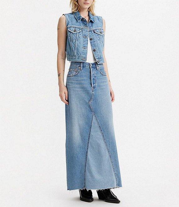 Levi's® Iconic Mid Rise Slide Slit Maxi Denim Skirt Product Image