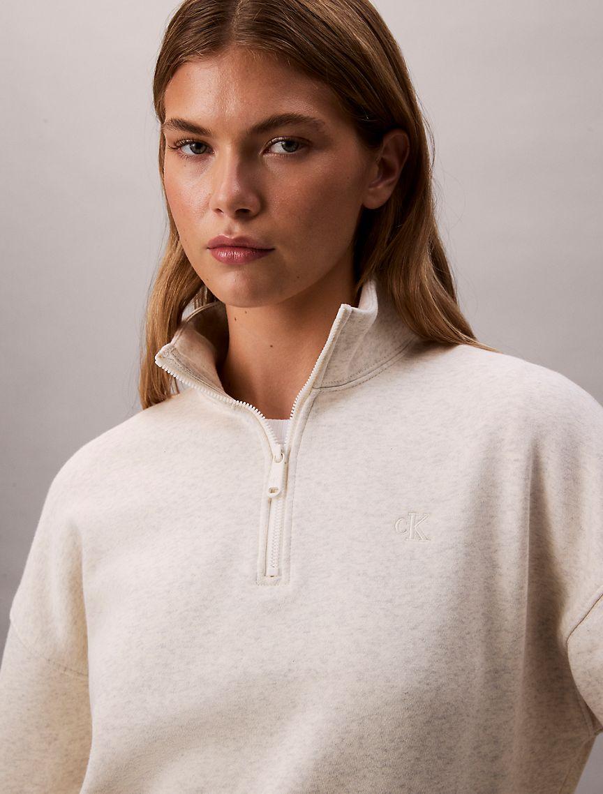 Archive Logo Fleece Quarter Zip Mock Neck Sweatshirt  Product Image