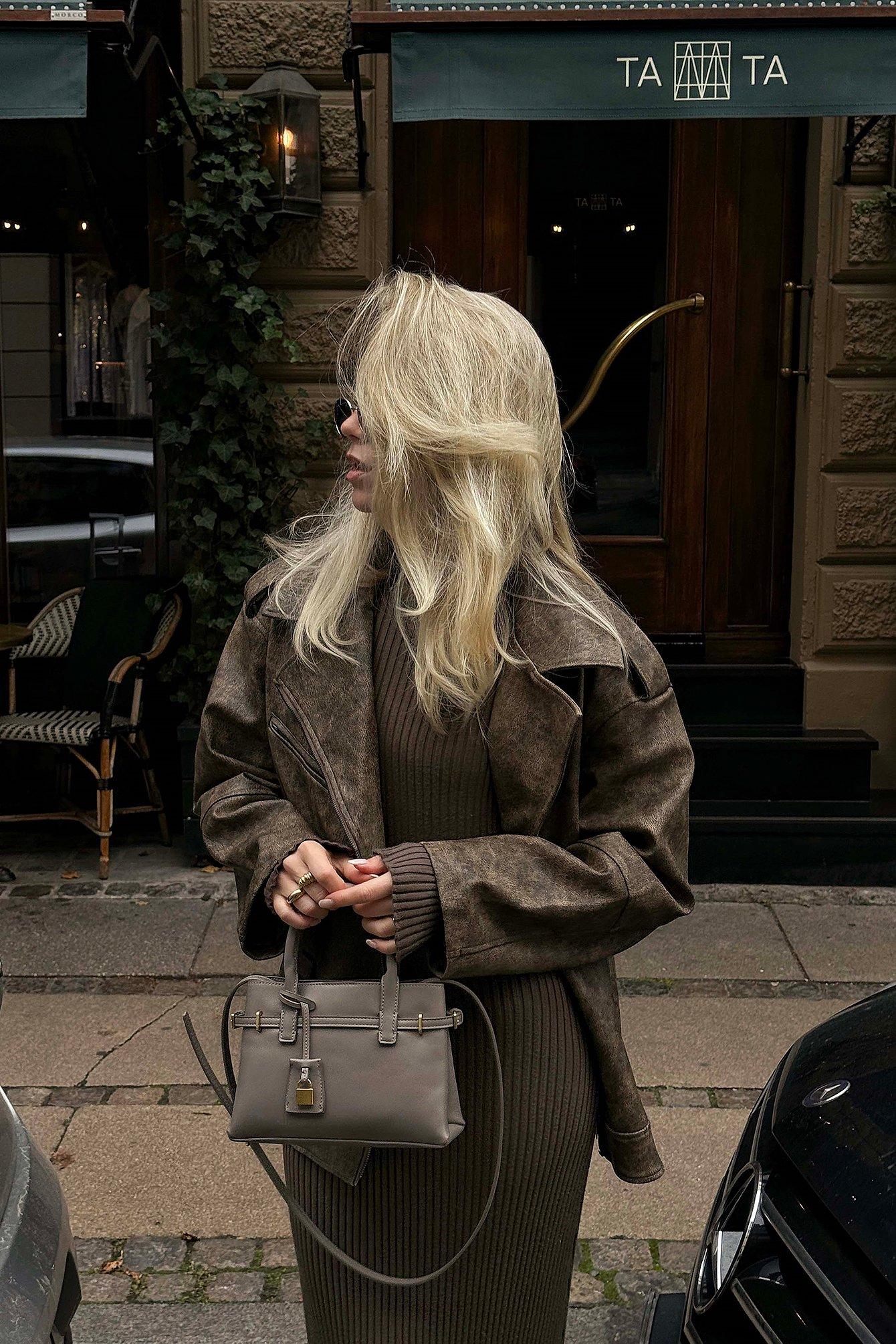 Washed Out Pu Biker Jacket Product Image