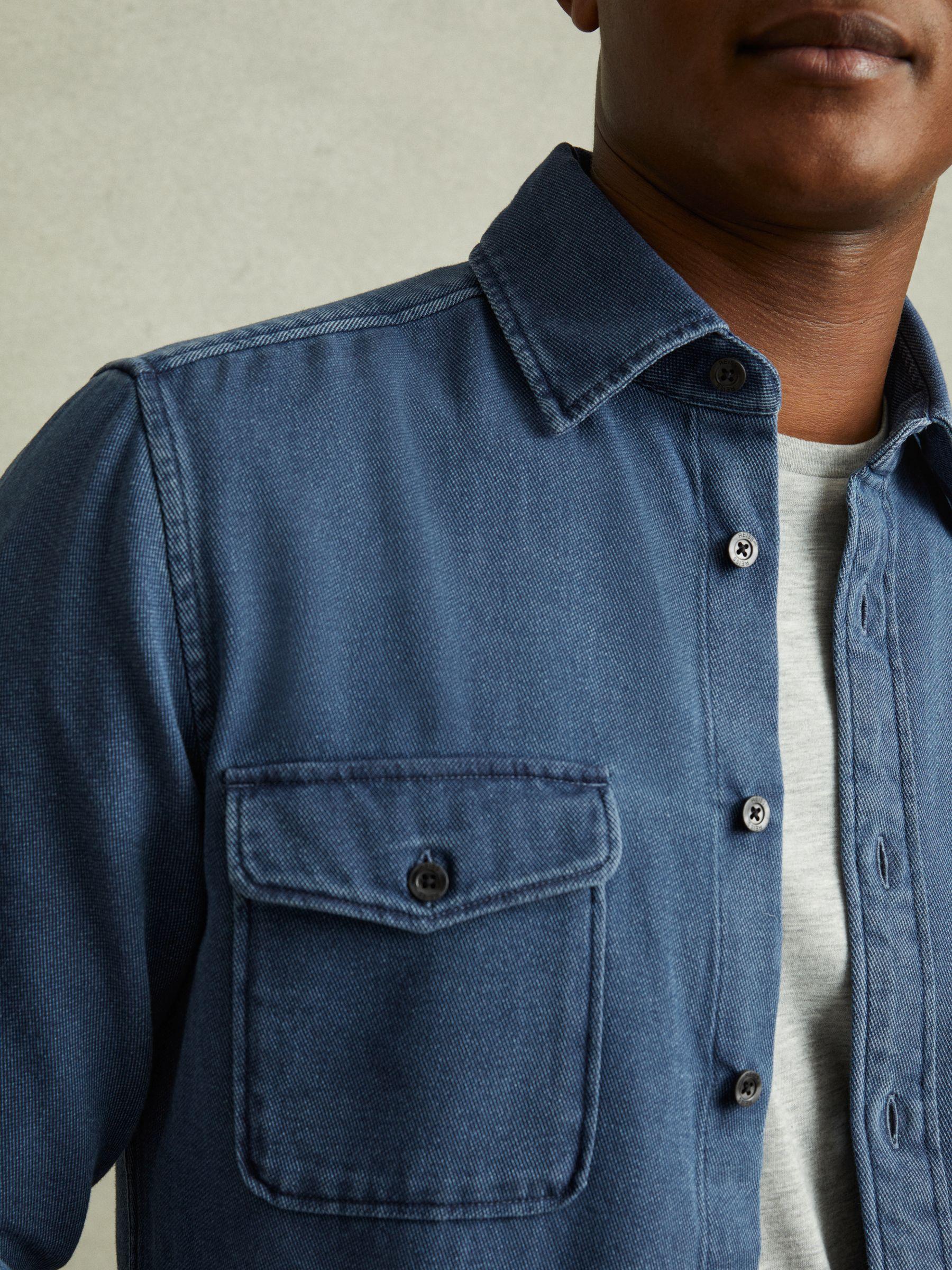 Mcilroy Indigo Blue Textured Denim Overshirt Product Image